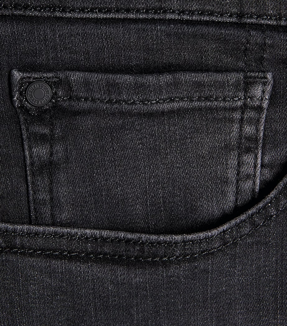 7 For All Mankind Mens Slimmy Lux Performance Plus Jeans Washed Black Image 6