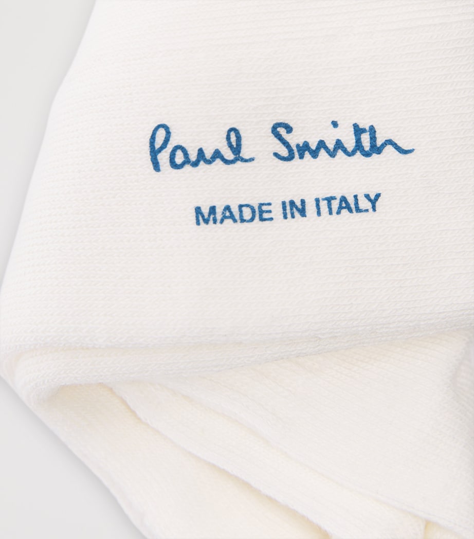 Paul Smith Mens Embroidered Bike Socks White Image 2