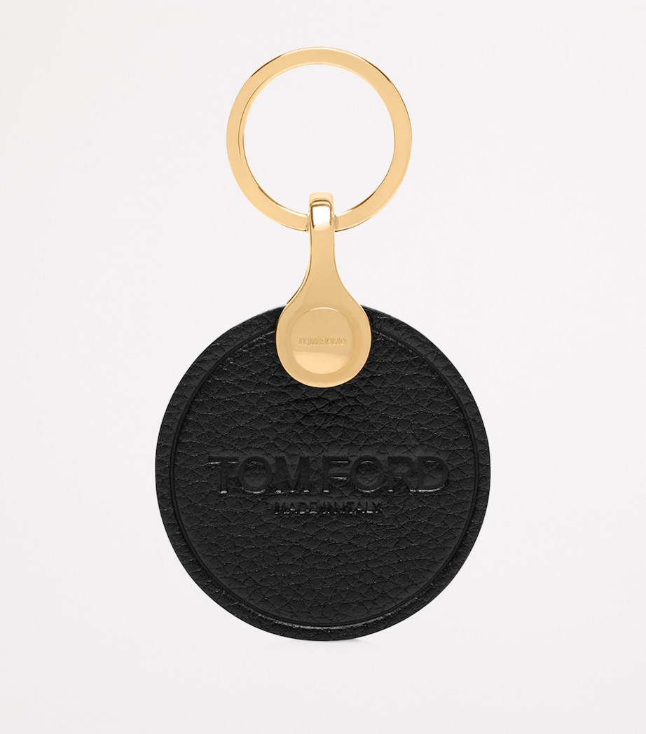 Leather Logo Disk Keyring 1N001 Image 2