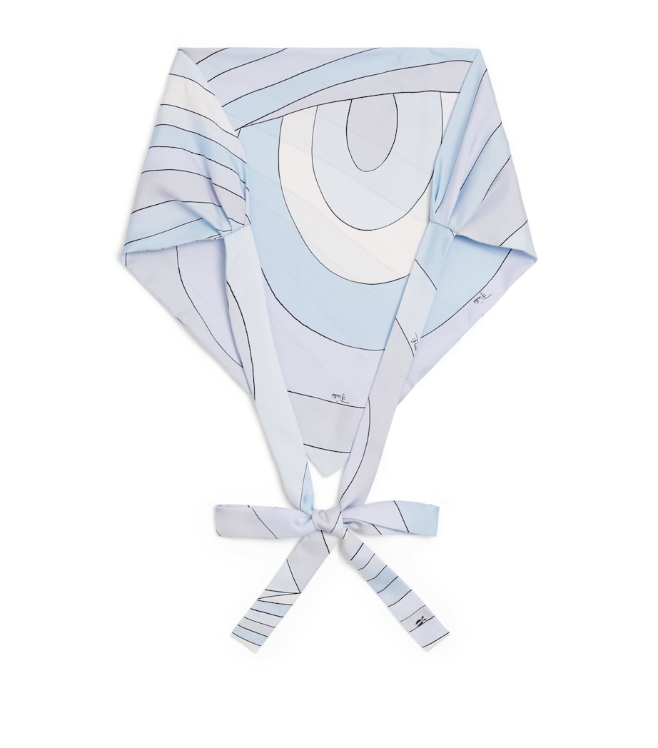 PUCCI Silk Iride Print Bandana Light Blue Image 1