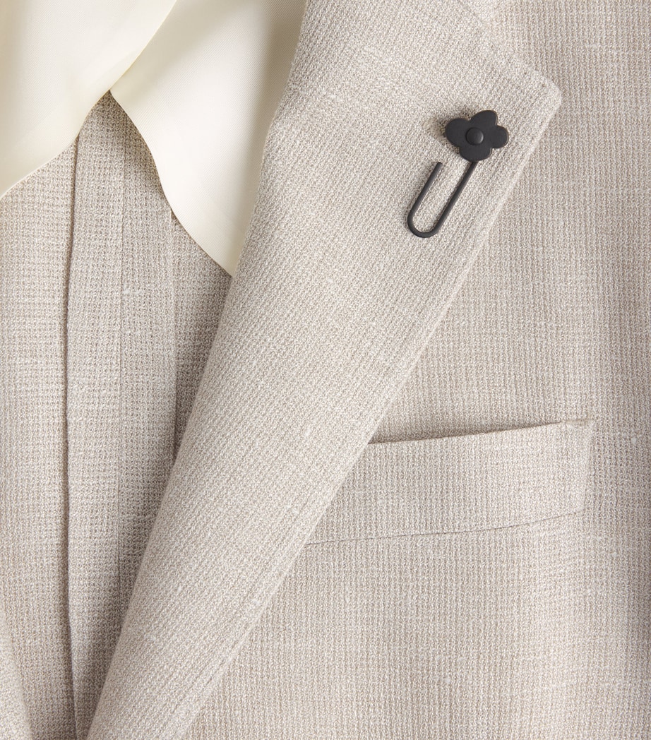 Linen-Wool Patch Pocket Blazer 150 MILK Image 5