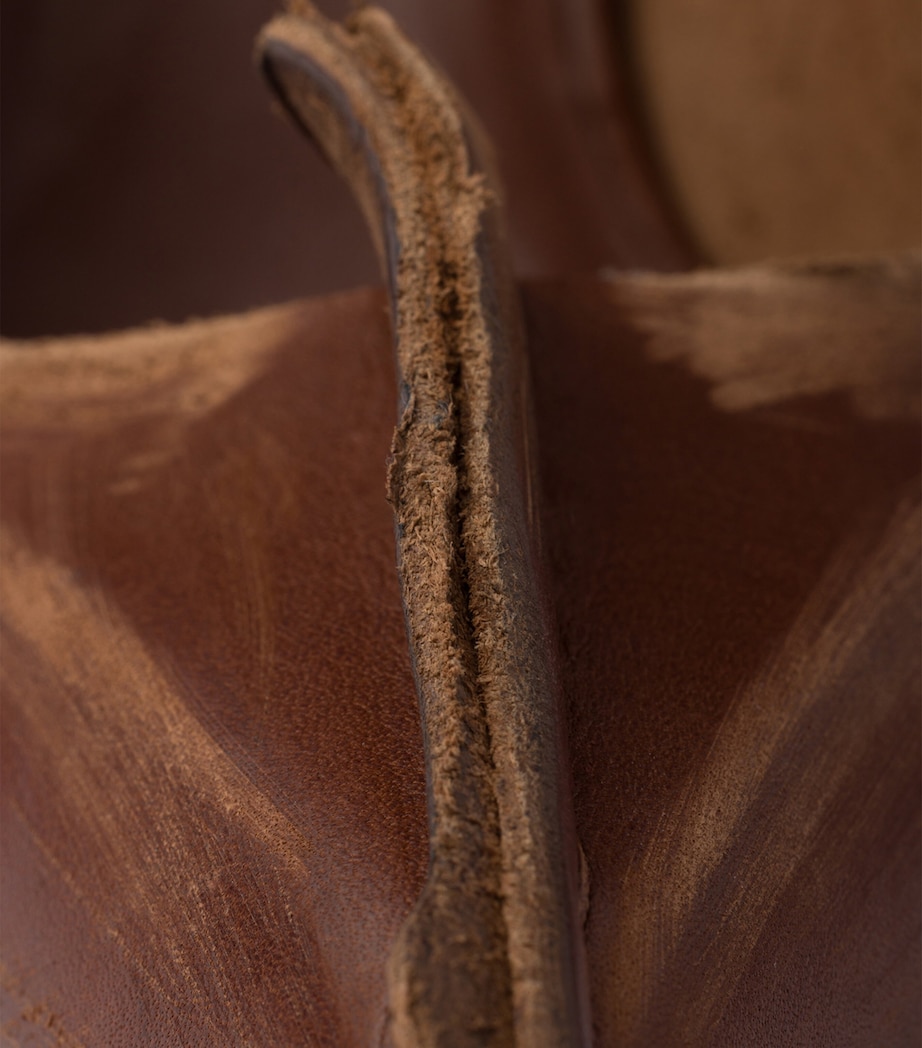 Prada Antiqued Leather Pumps 85 Brown Image 6