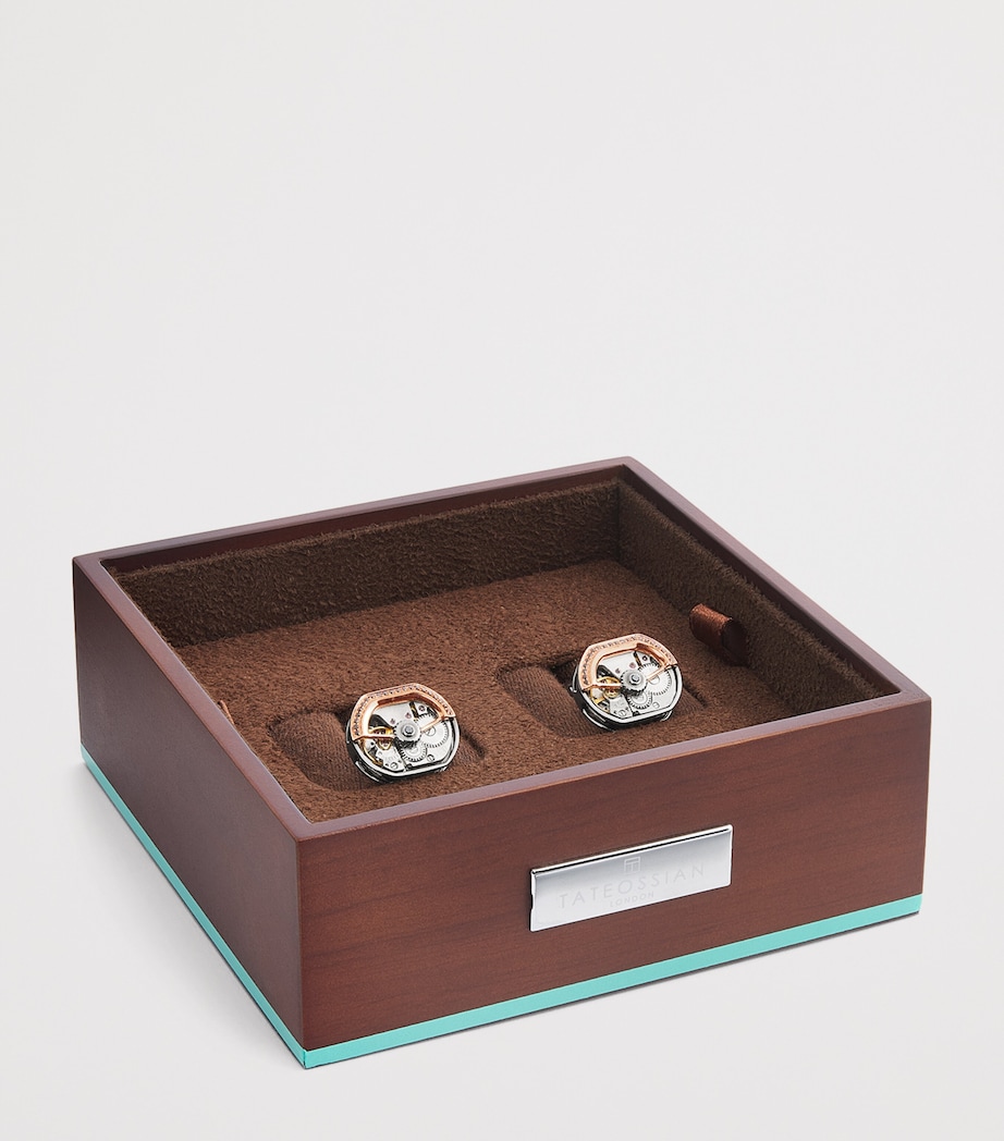 Sterling Silver and Black Diamond Cufflinks BLACK Image 3