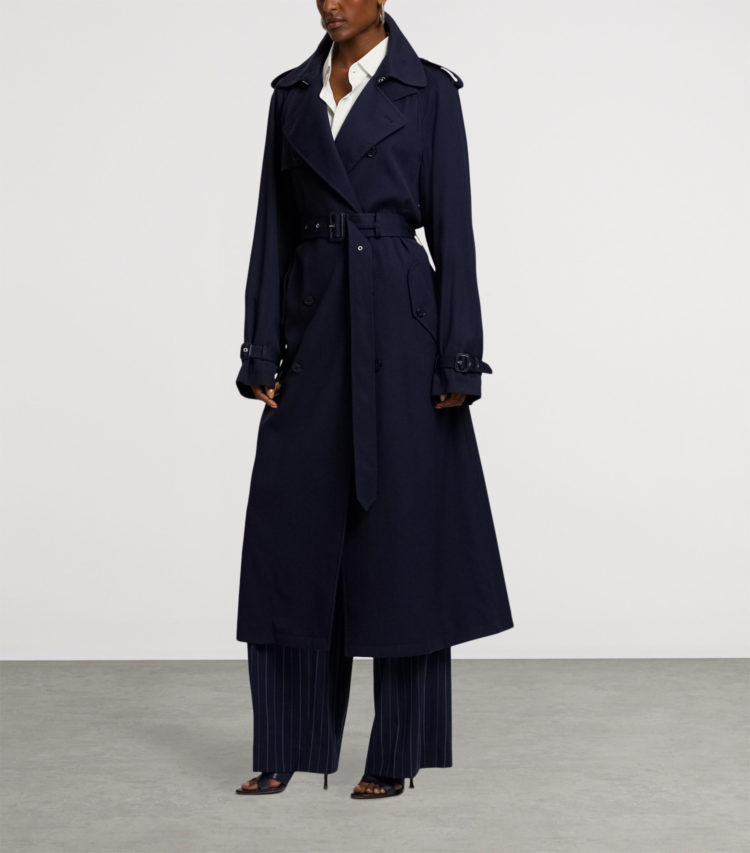 Wool-Blend Alecia Trench Coat NAVY-410 Image 11