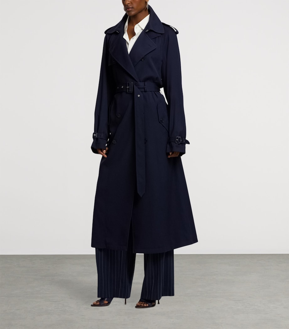 Wool-Blend Alecia Trench Coat NAVY-410 Image 11
