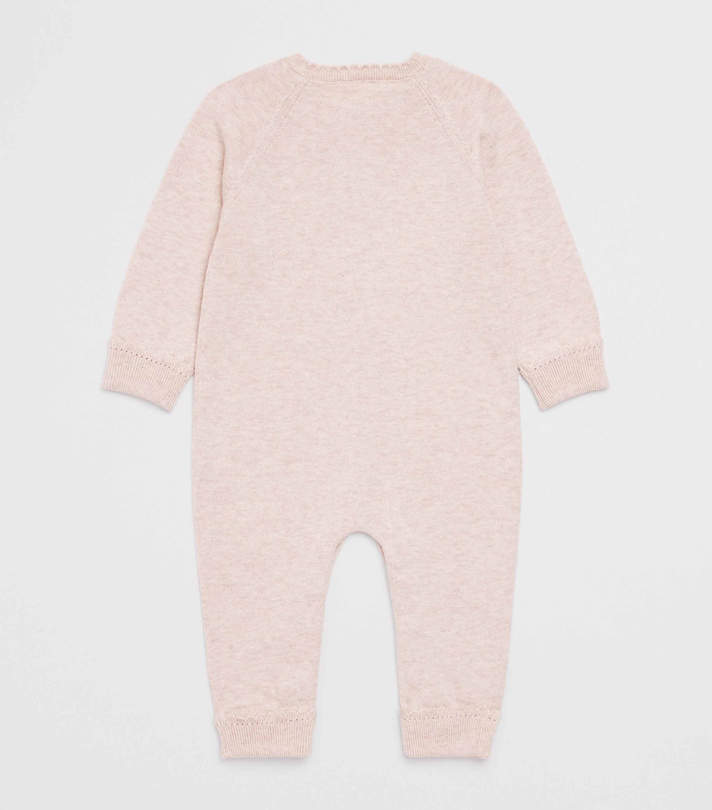 Cotton Knitted Playsuit (1-24 Months) 62BEIGE CHINÉ Image 2