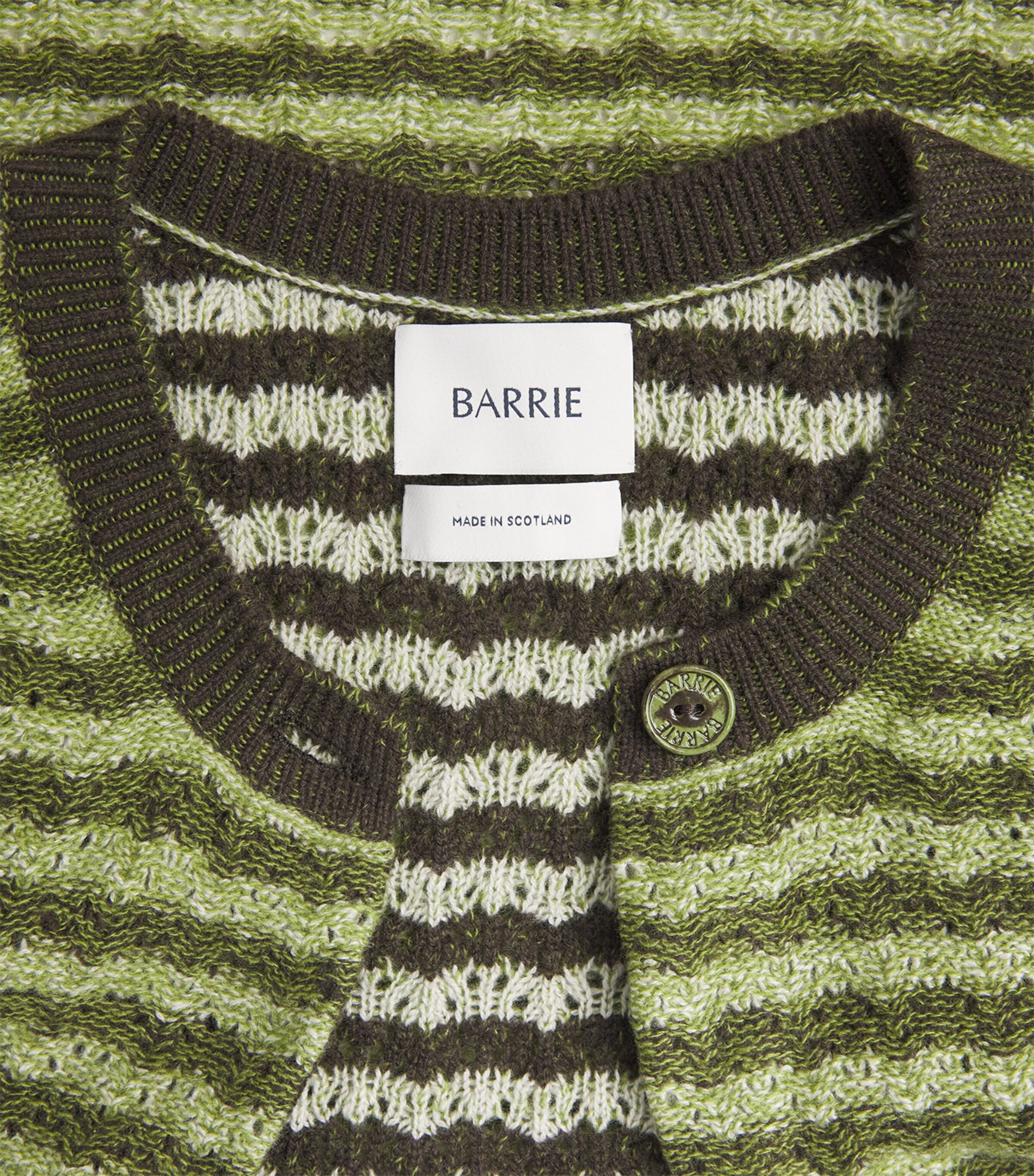 Barrie Womens Cashmere Stripe Cardigan Chntily/drk Mlt Image 6