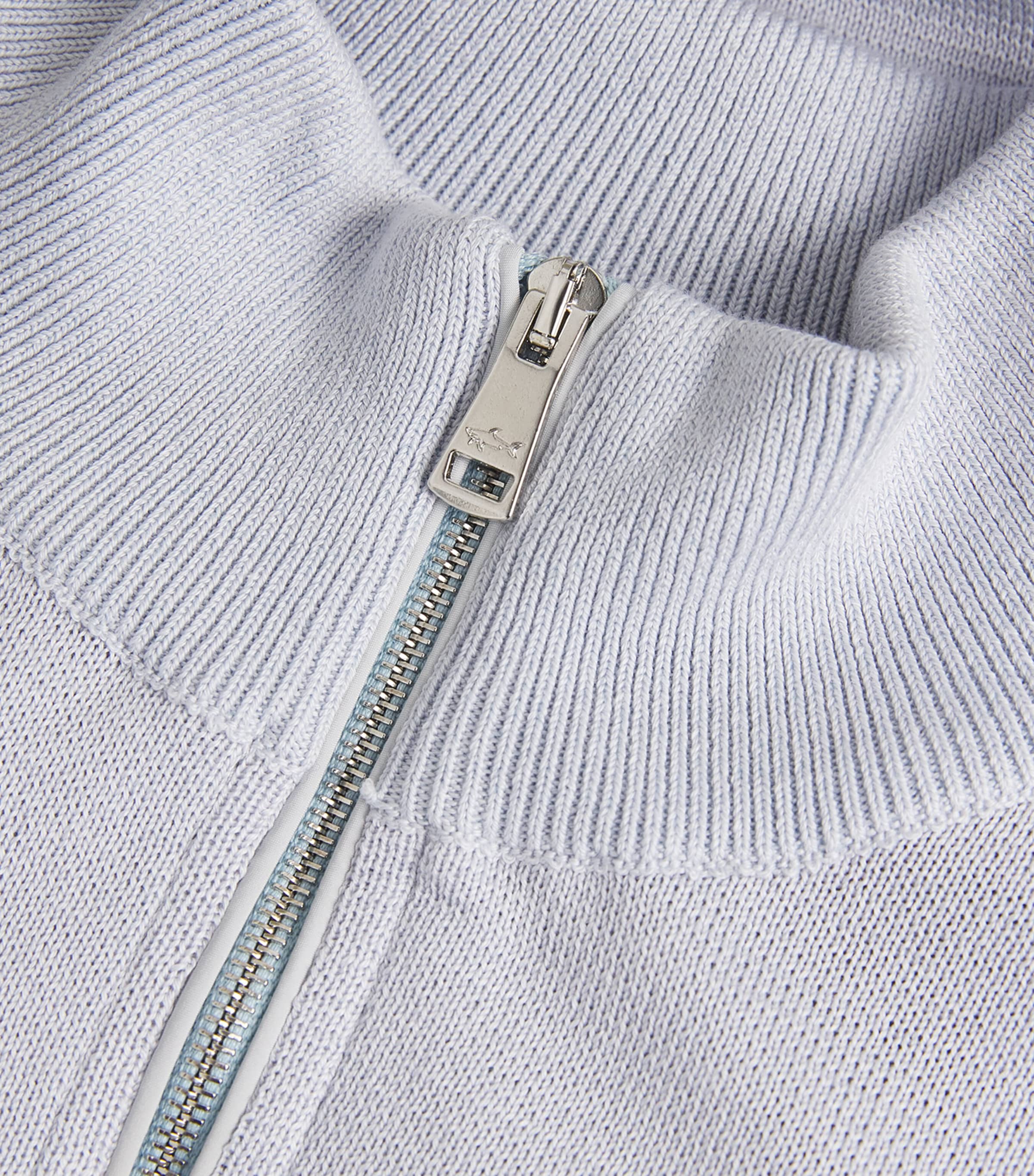 Organic Cashmere Half-Zip Sweater 394 LIGHT BLUE Image 5