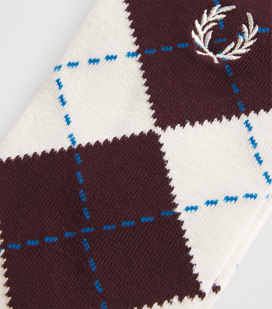 Cotton-Blend Argyle Socks Z63-OXBLD/ECR/CRTBLU Image 2