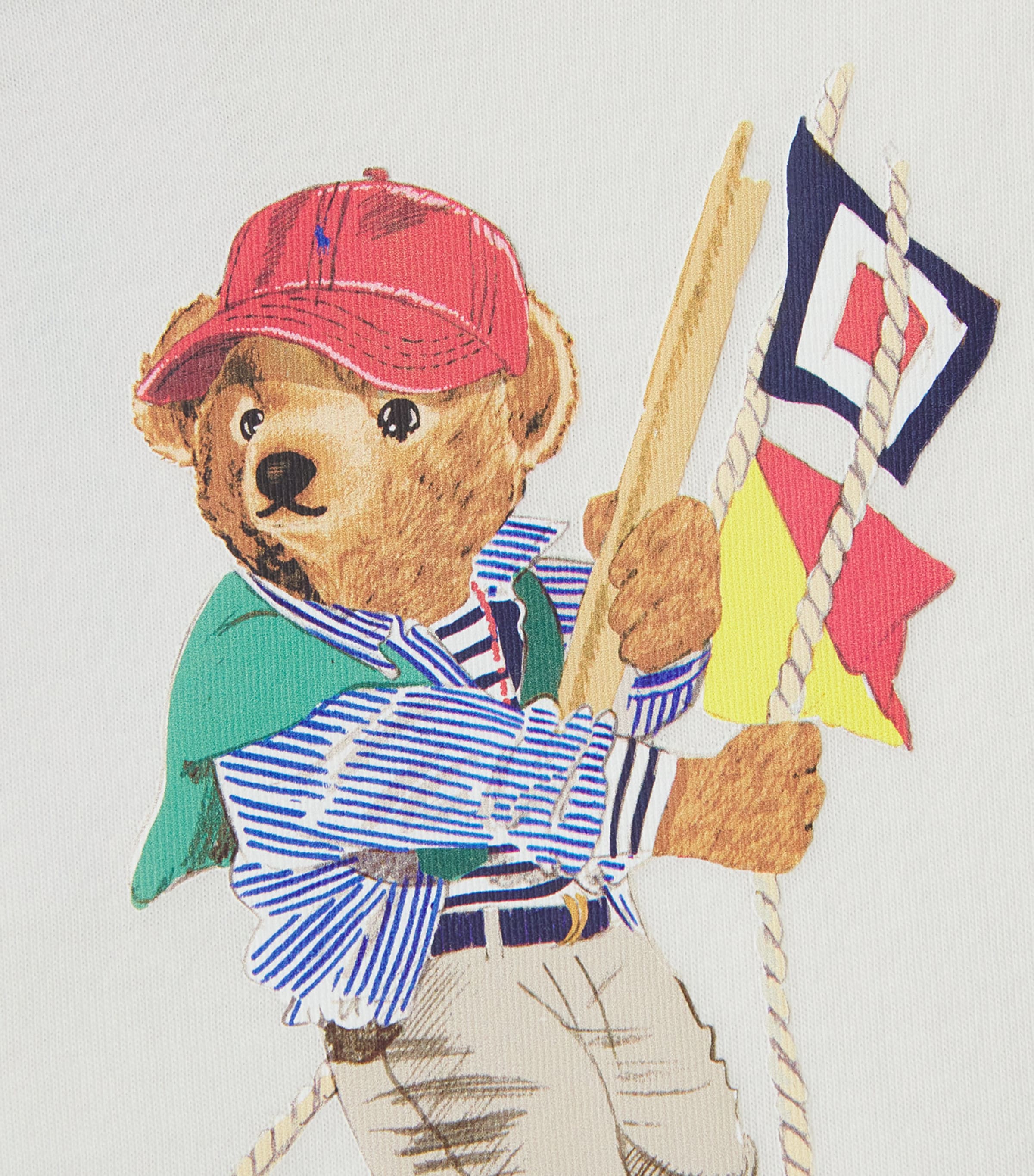 Ralph Lauren Kids Cotton Sailing Bear T-Shirt (3-24 Months) Dkwsh Wht Image 3