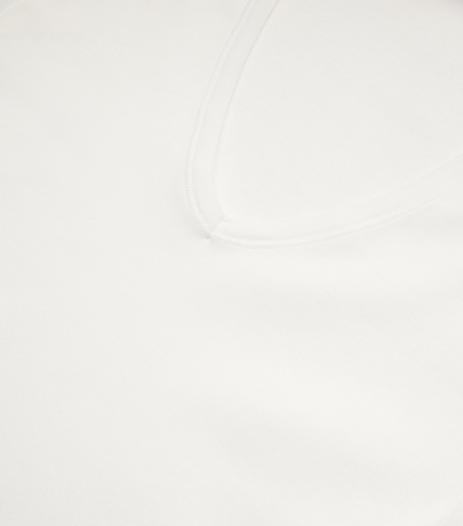 Cotton Pure V-Neck T-Shirt 0101/WHITE Image 4