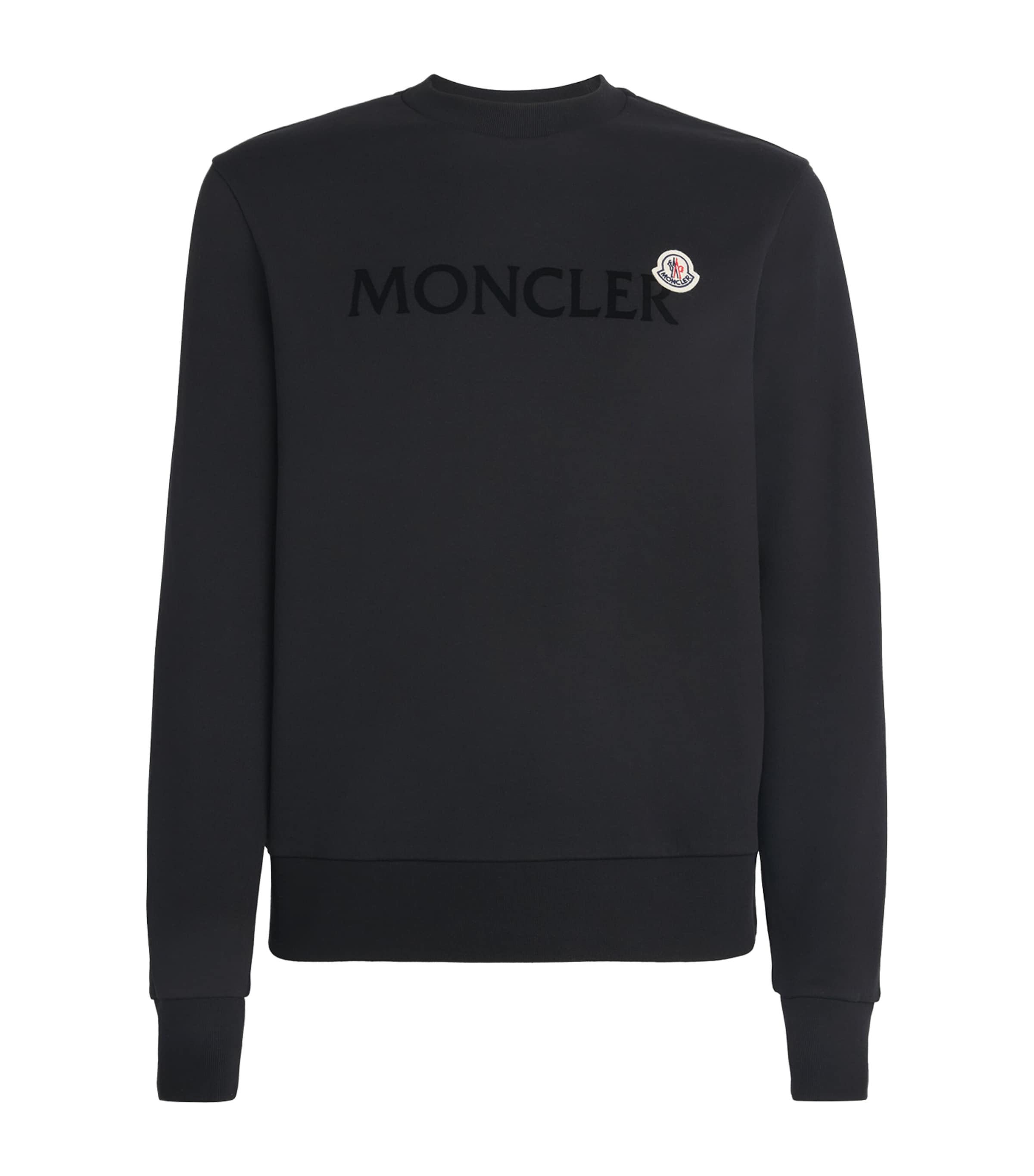 Moncler Crew Neck Cotton Sweatshirt In Black