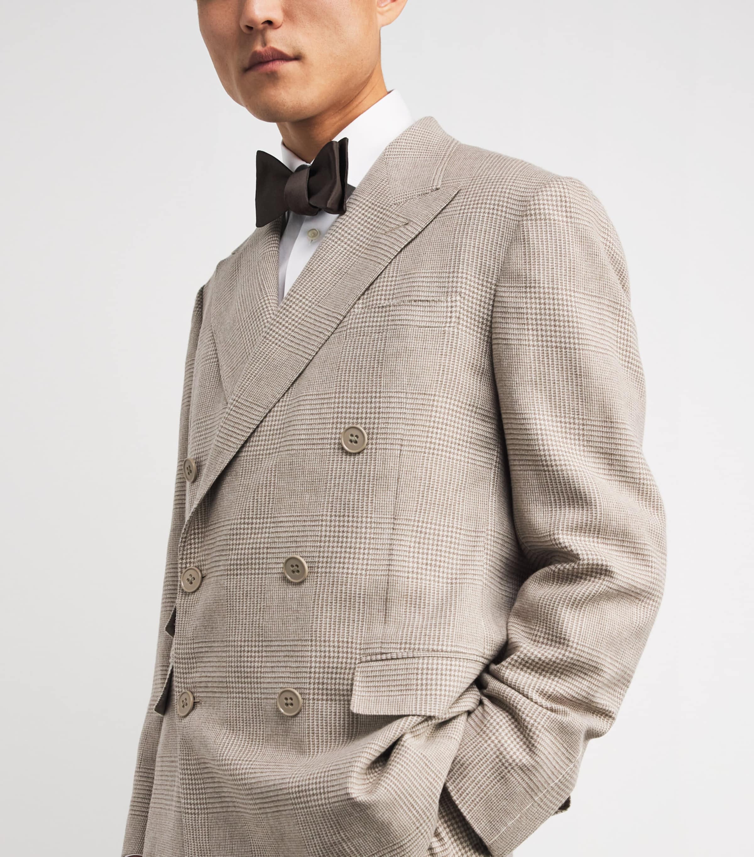 Silk Satin Bow Tie DARK LUGGAGE BROWN Image 2