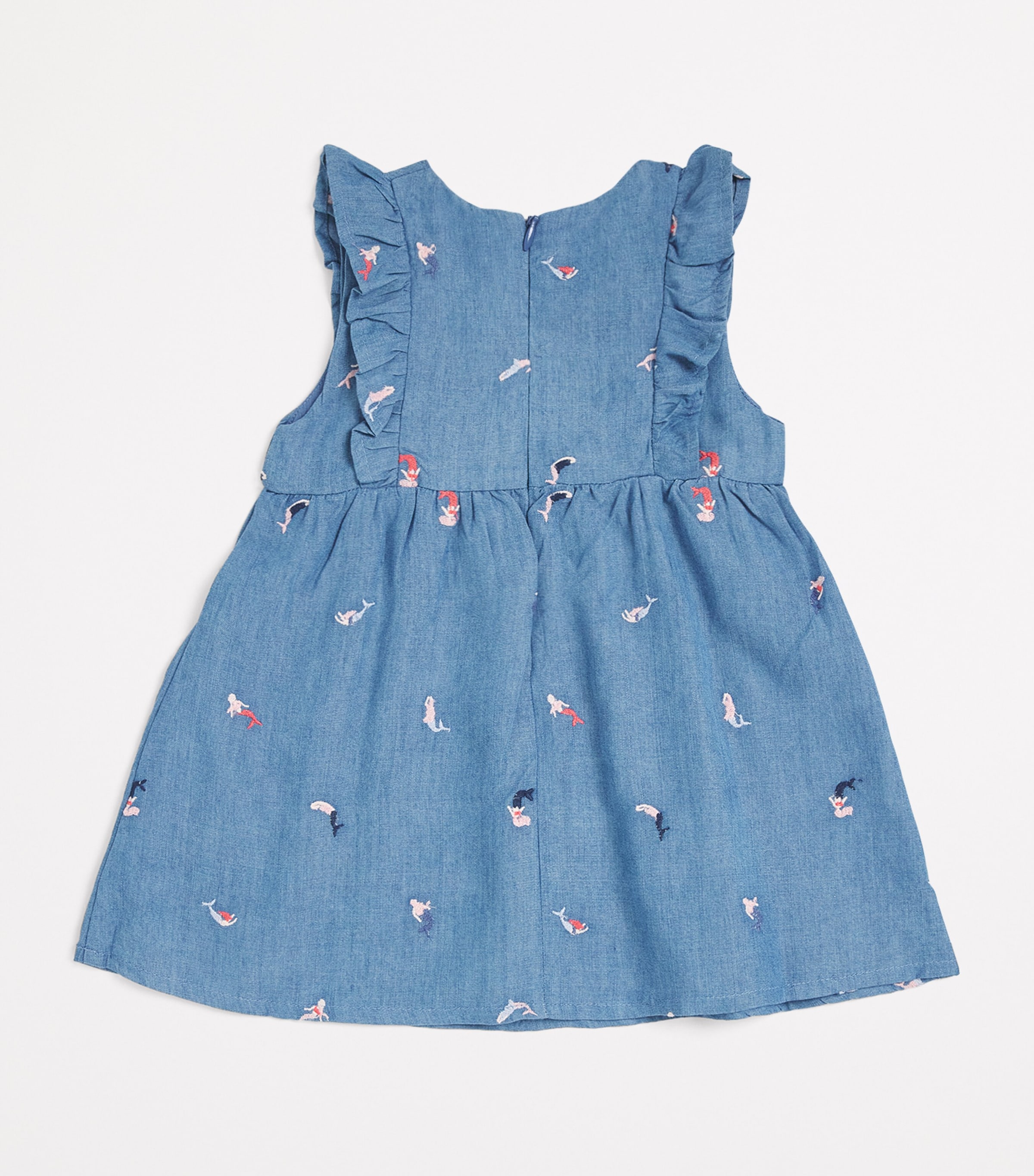 Tartine et Chocolat Frill-Trim Embroidered Dress (3 Months-4 Years) Indigo Image 2