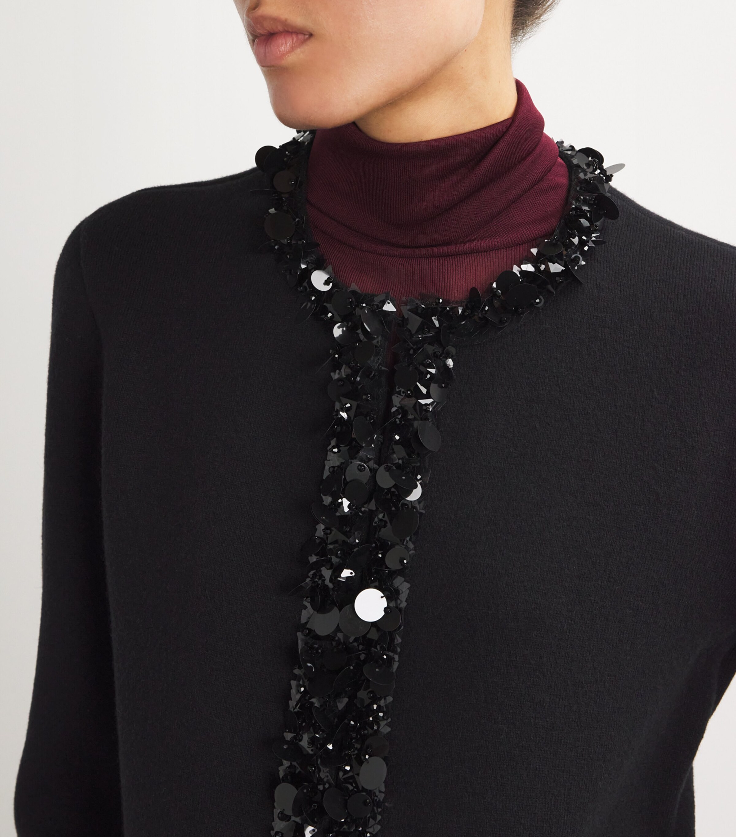 Tory Burch Womens Embellished Kendra Cardigan Black Image 6
