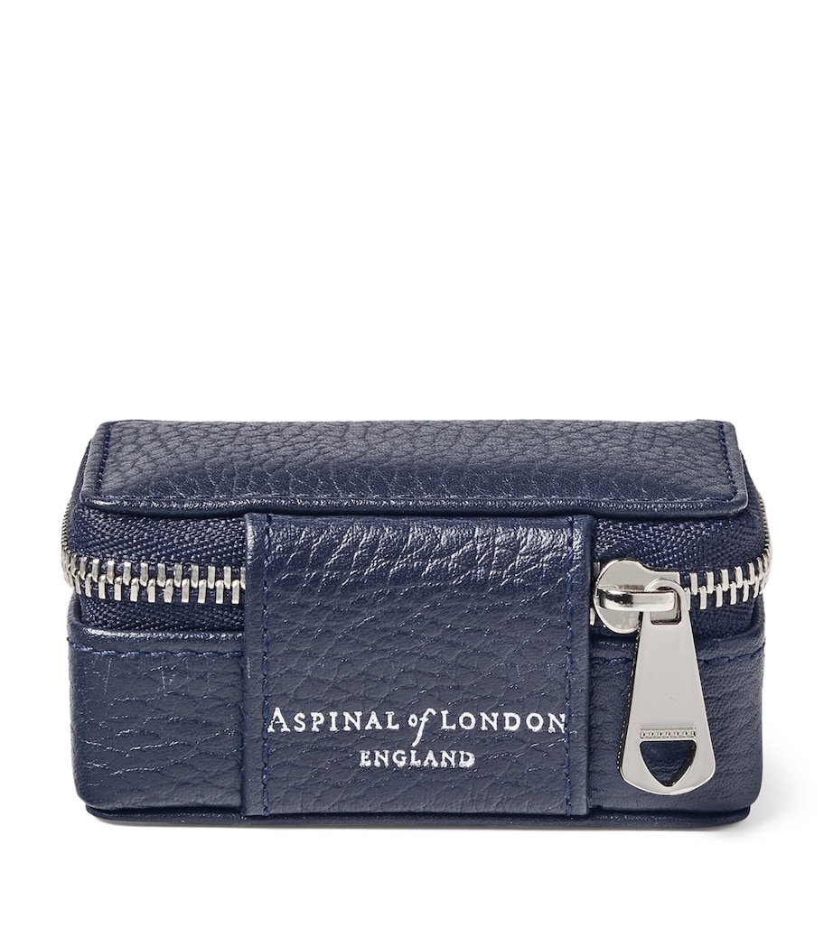 Small Leather Travel Jewellery Case NAVY Image 2