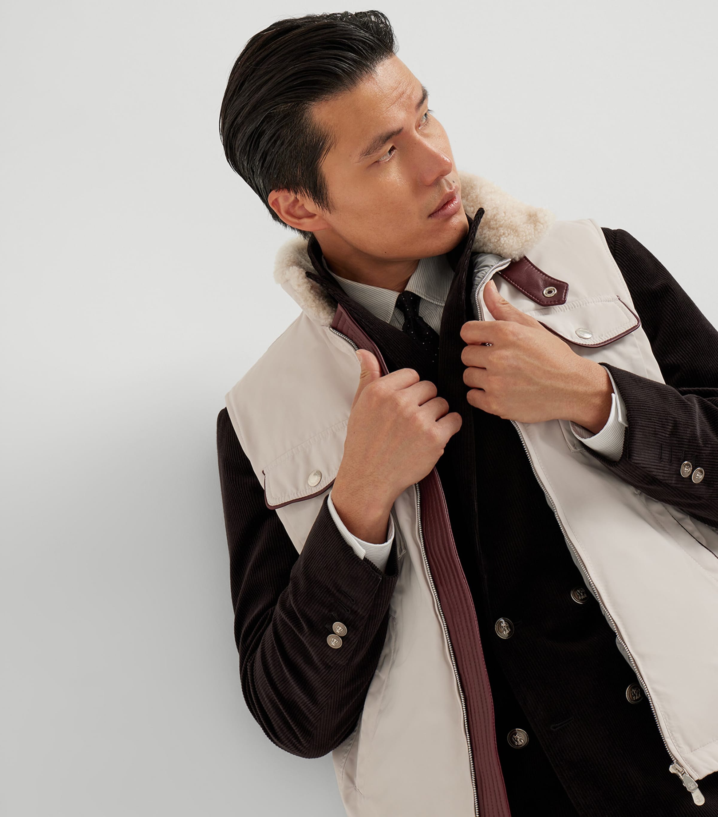 Down Shearling-Collar Gilet CEN36 Image 2