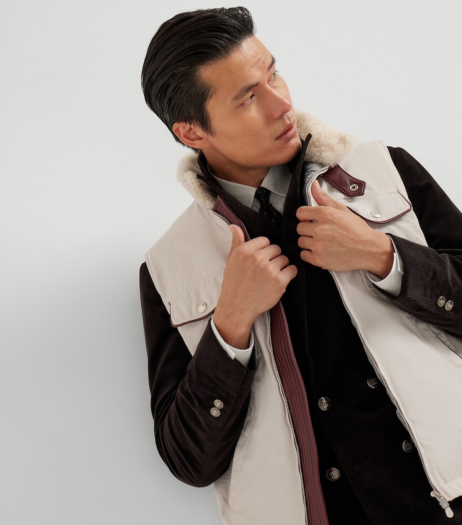 Down Shearling-Collar Gilet CEN36 Image 2