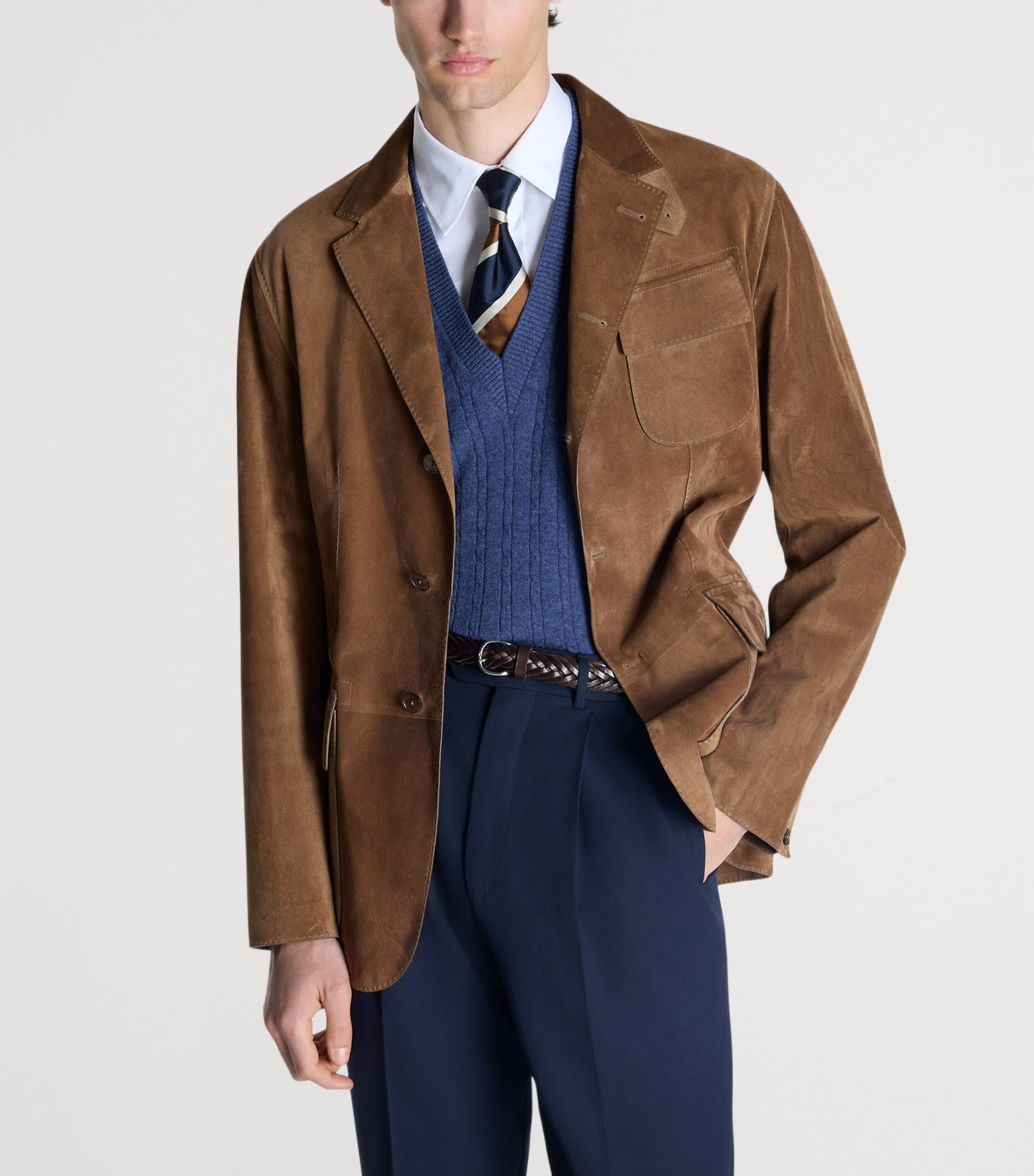 Dunhill Mens Suede Blazer Image 3