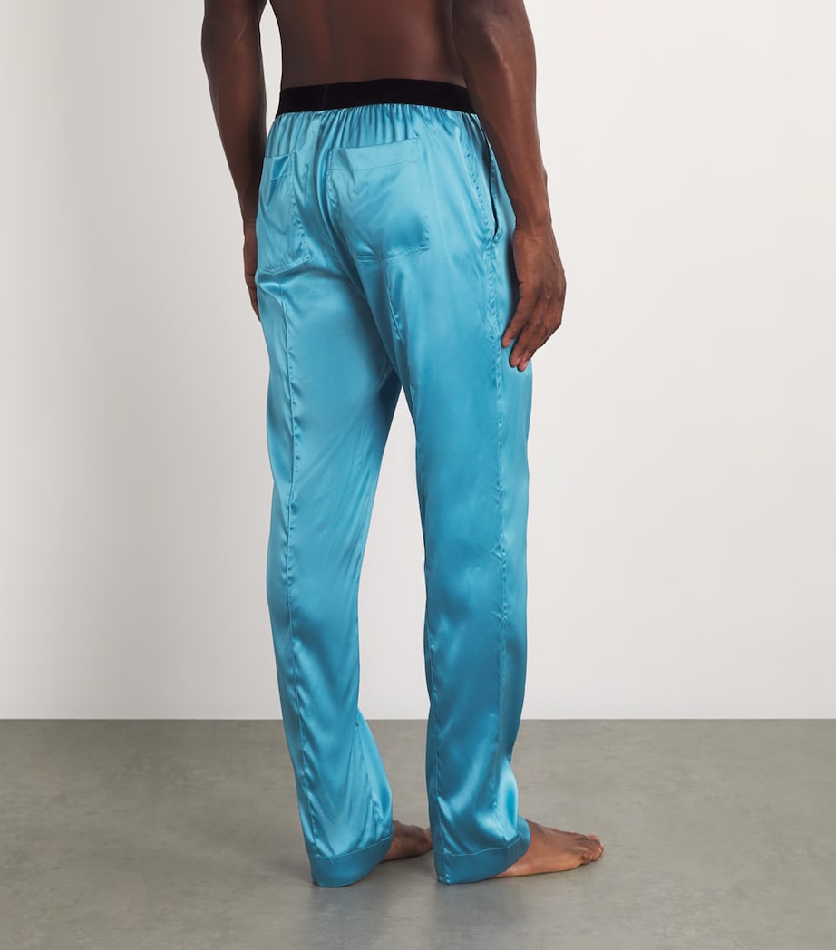 TOM FORD Mens Stretch-Silk Pyjama Trousers Azure Image 4
