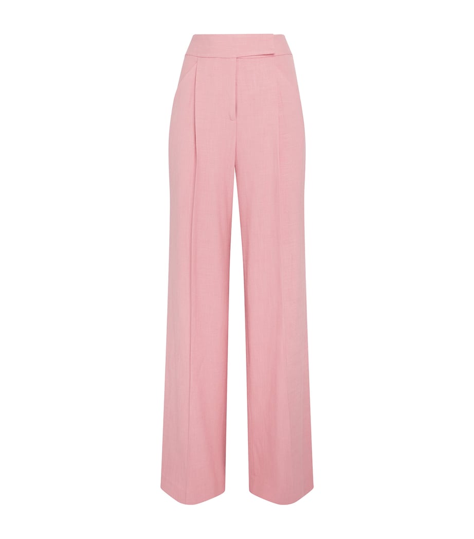 Veronica Beard Womens Marbeau Wide-Leg Trousers Petal Image 1