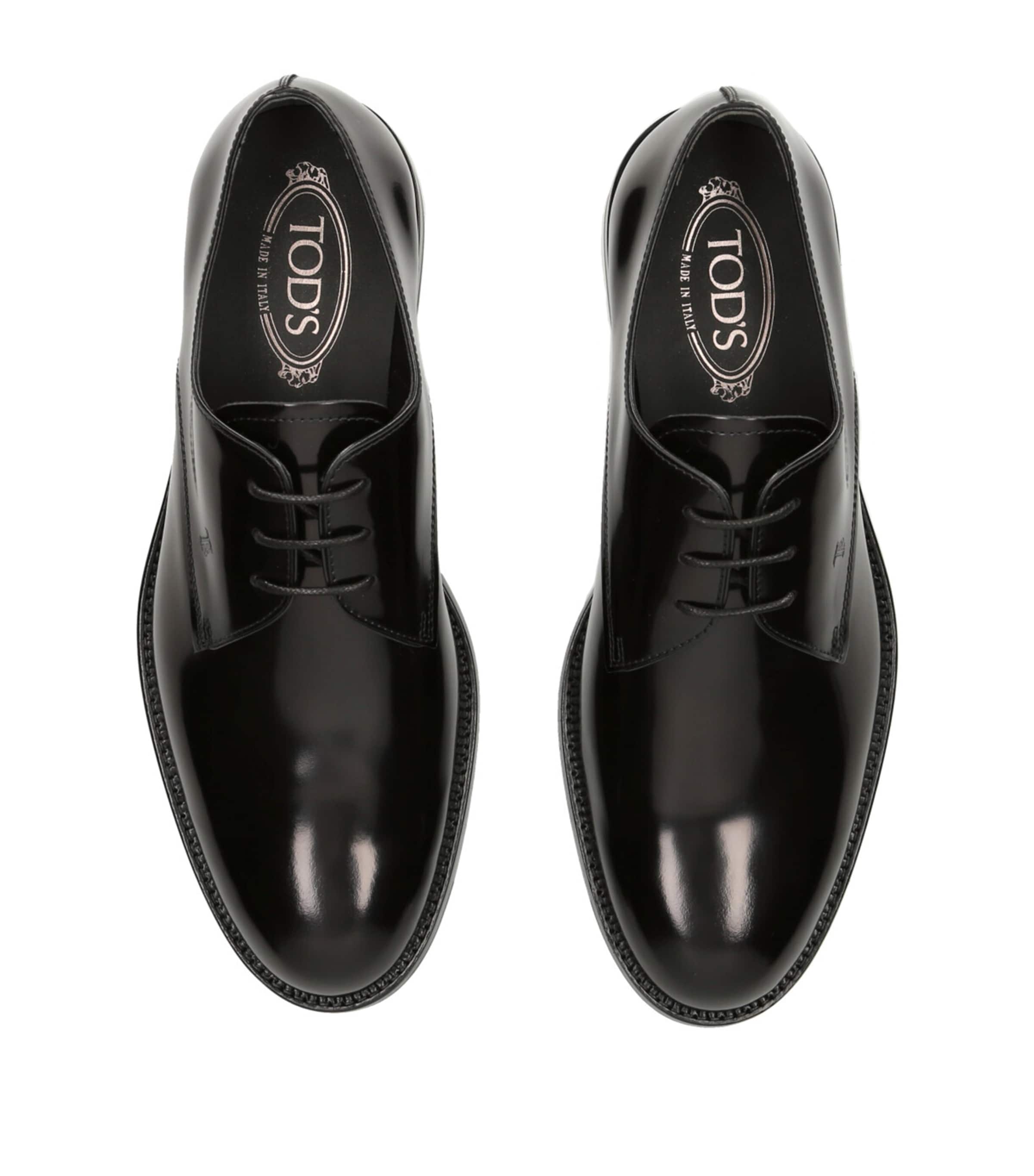 Tod\'s Pebbled Leather Derby Shoes Black Vibram Lace Up Men\'s 10.5 Minimalist Tod main image 3
