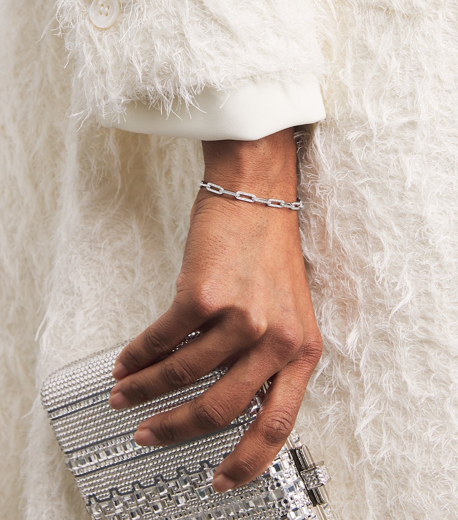 White Gold and Diamond Pavé Link Bracelet WHITE GOLD Image 2