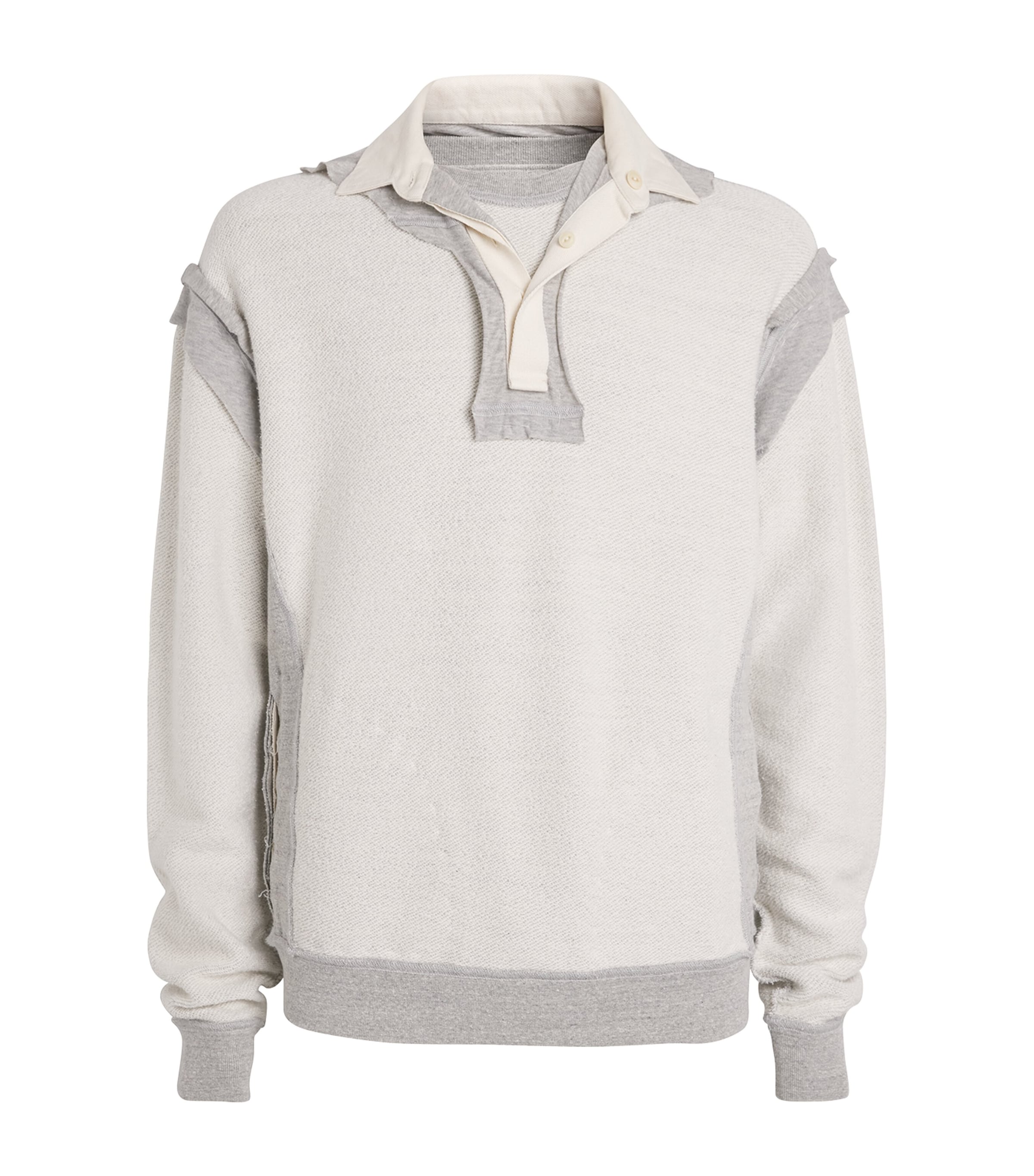 【MAISON MARGIELA】お買得★Cotton Reversed Polo スウェット Maison Margiela Reverse Cotton Sweatshirt | Blue | FARFETCH