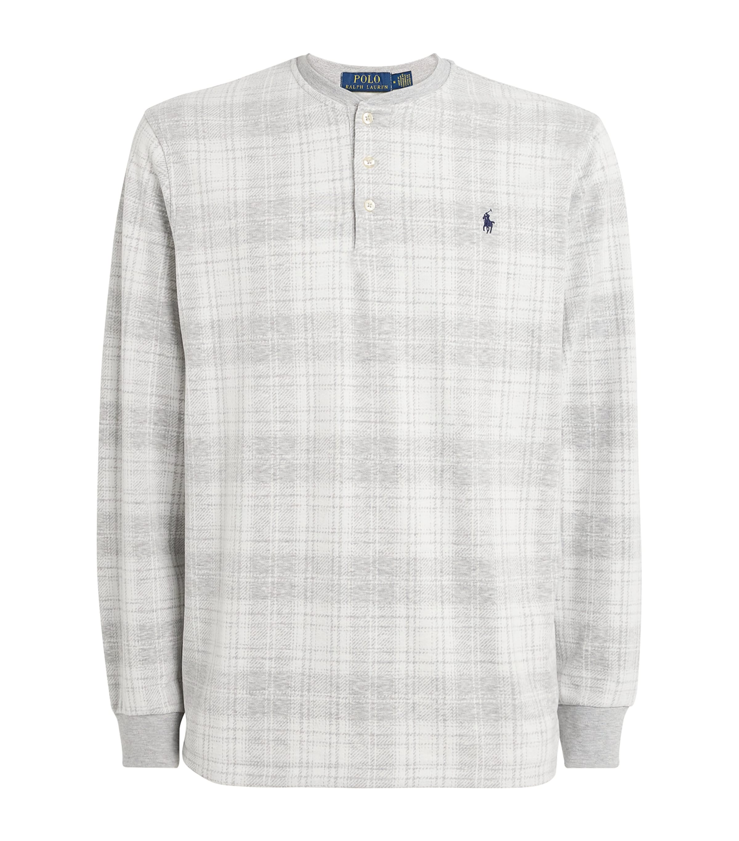 Polo Ralph Lauren Long-sleeve Henley Pyjama Top In Blue