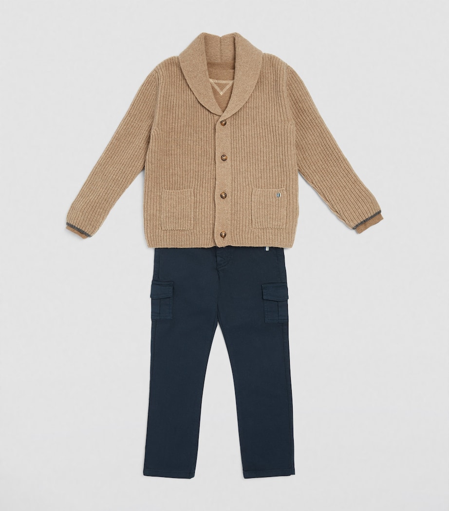 Merino-Cashmere Shawl Cardigan (2-14 Years) BEIGE Image 3