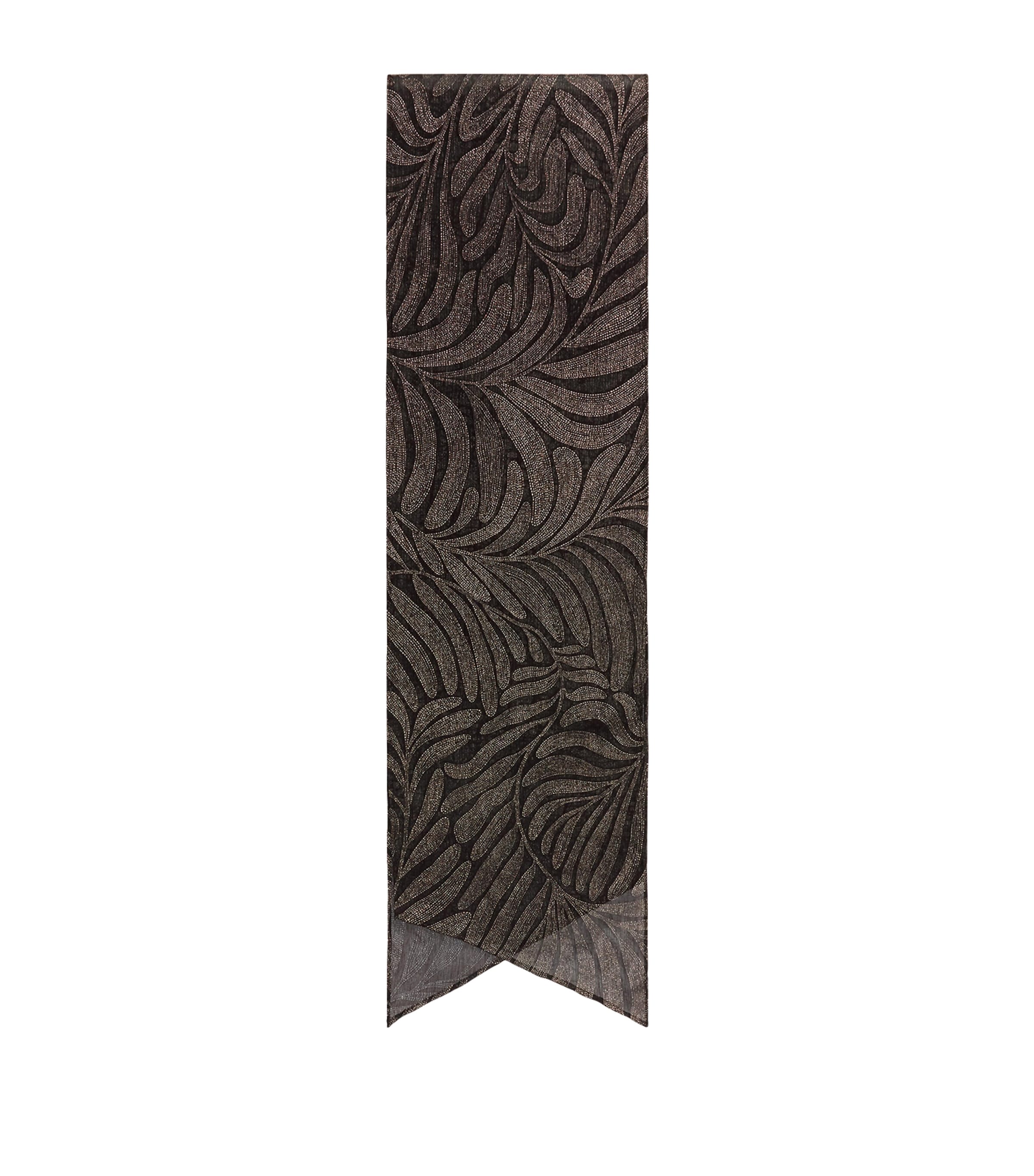 Ralph Lauren Collection Silk Embellished-Leaf Scarf Espresso Multi Image 1