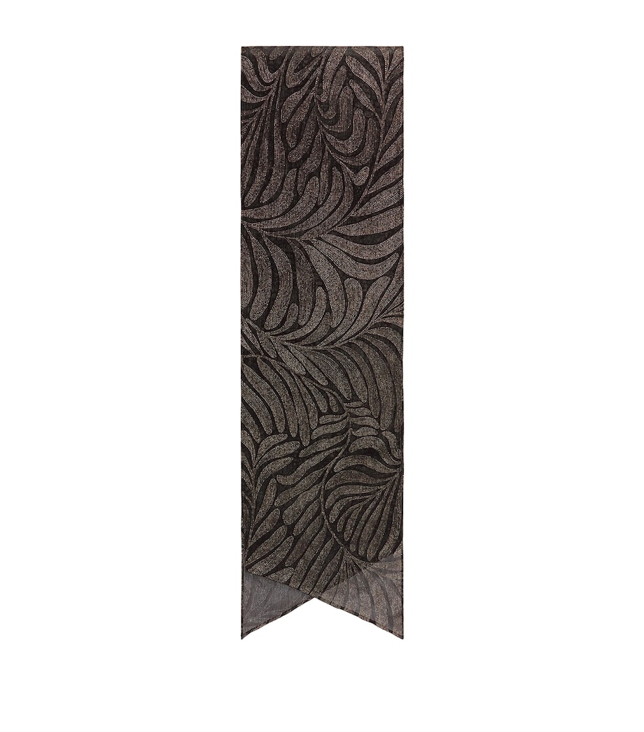 Ralph Lauren Collection Silk Embellished-Leaf Scarf Espresso Multi Image 1