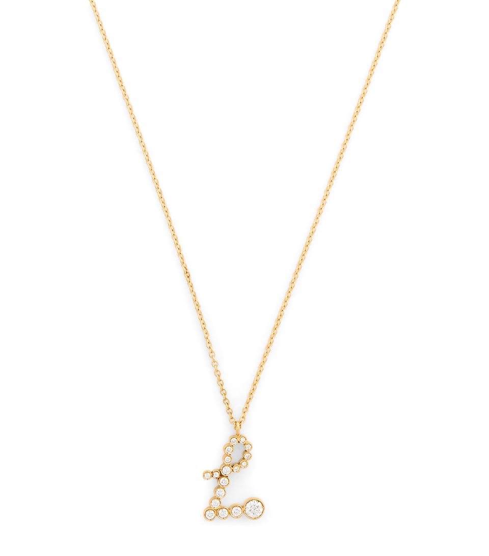 Yellow Gold and Diamond Soprano 'L' Necklace