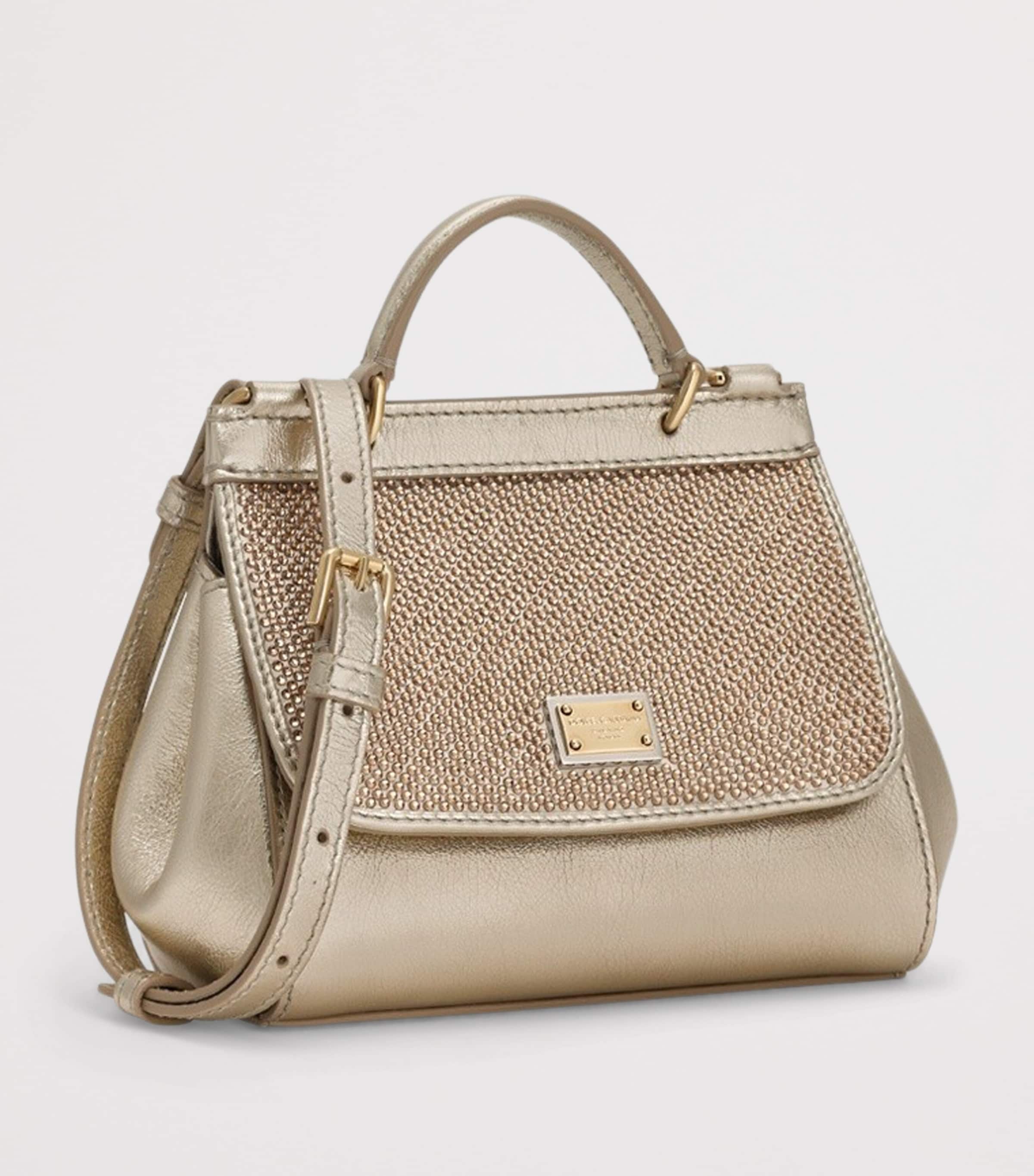 Dolce&Gabbana Kids Leather Top-Handle Bag Gold/nude Image 2