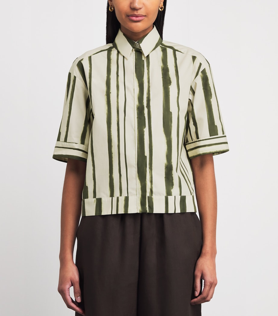 Cotton Printed Shirt 003 MOSS GREEN Image 4