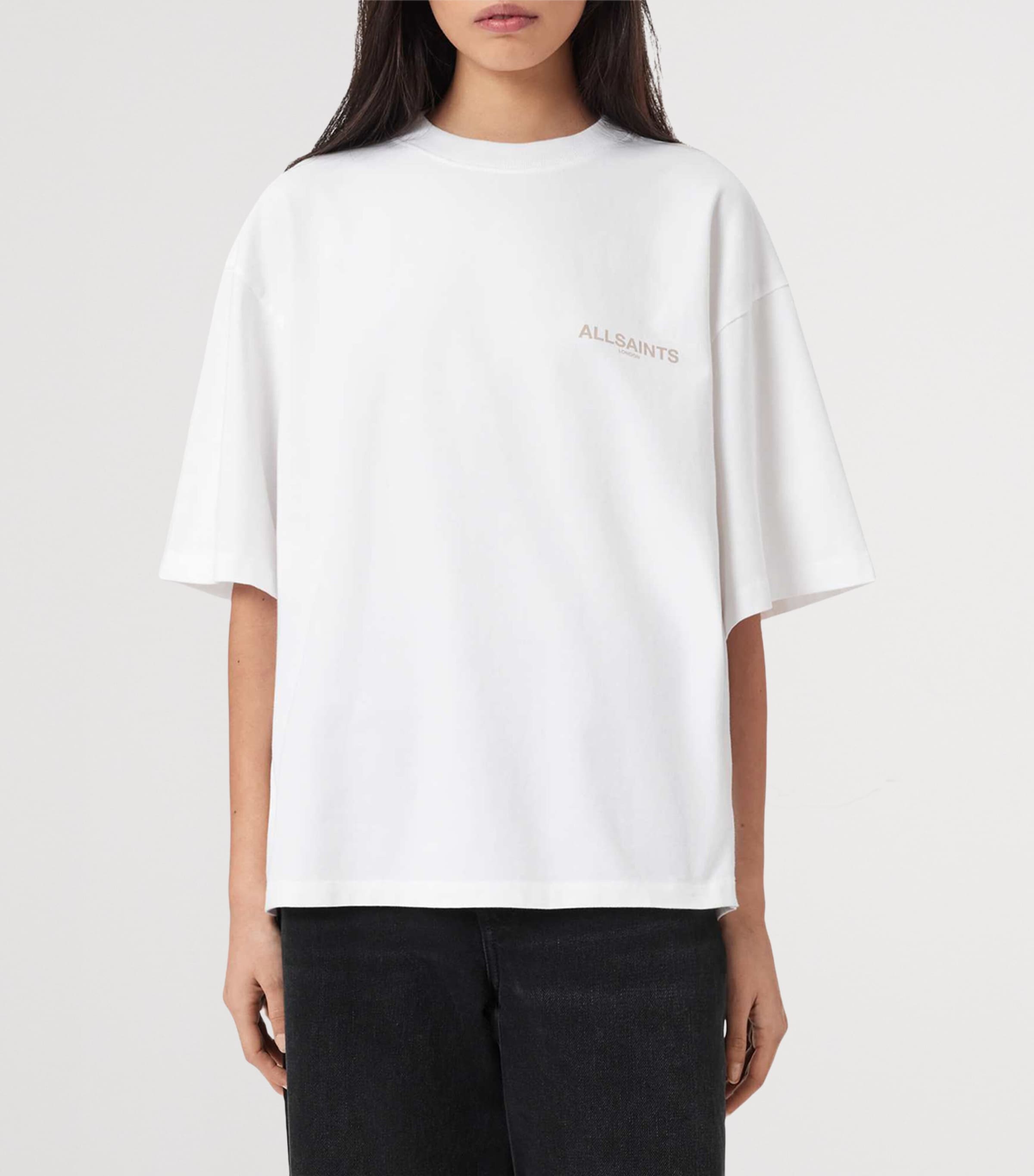 AllSaints Womens Organic Cotton Tempus Amelie T-Shirt Optic White Image 3