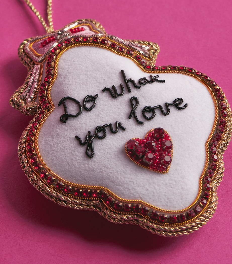 Tinker Tailor Do What You Love Pendant Tree Decoration White & Red & Silver Image 2