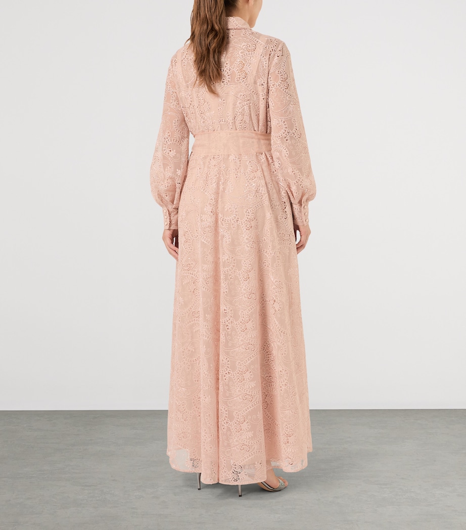 Marina Rinaldi Womens Embroidered Maxi Shirt Dress Skin Image 4