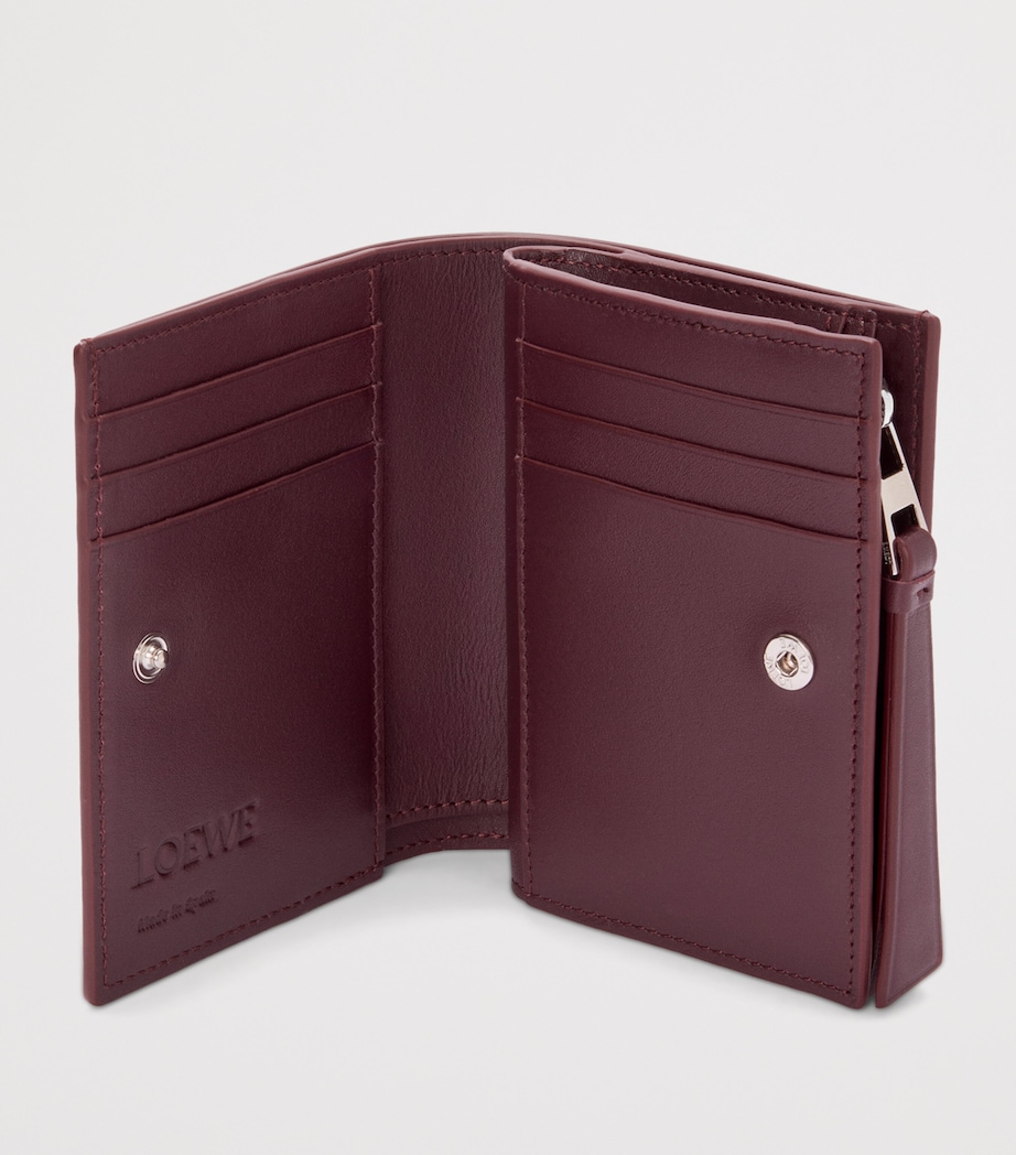 Leather Puzzle Compact Wallet FROZEN DARK BURGUNDY Image 3