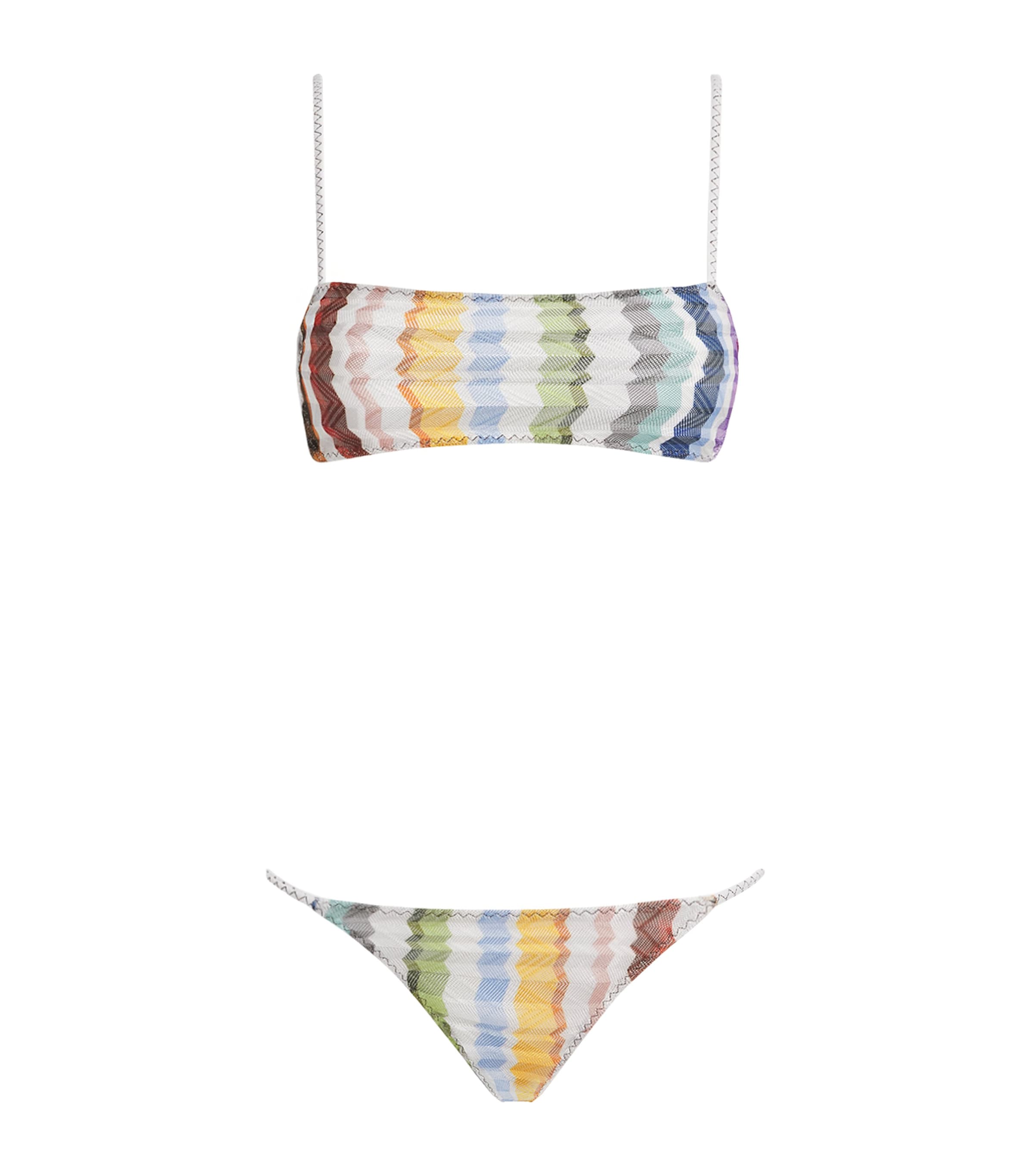 Missoni Womens Zigzag Bandeau Bikini Multicolor Image 1