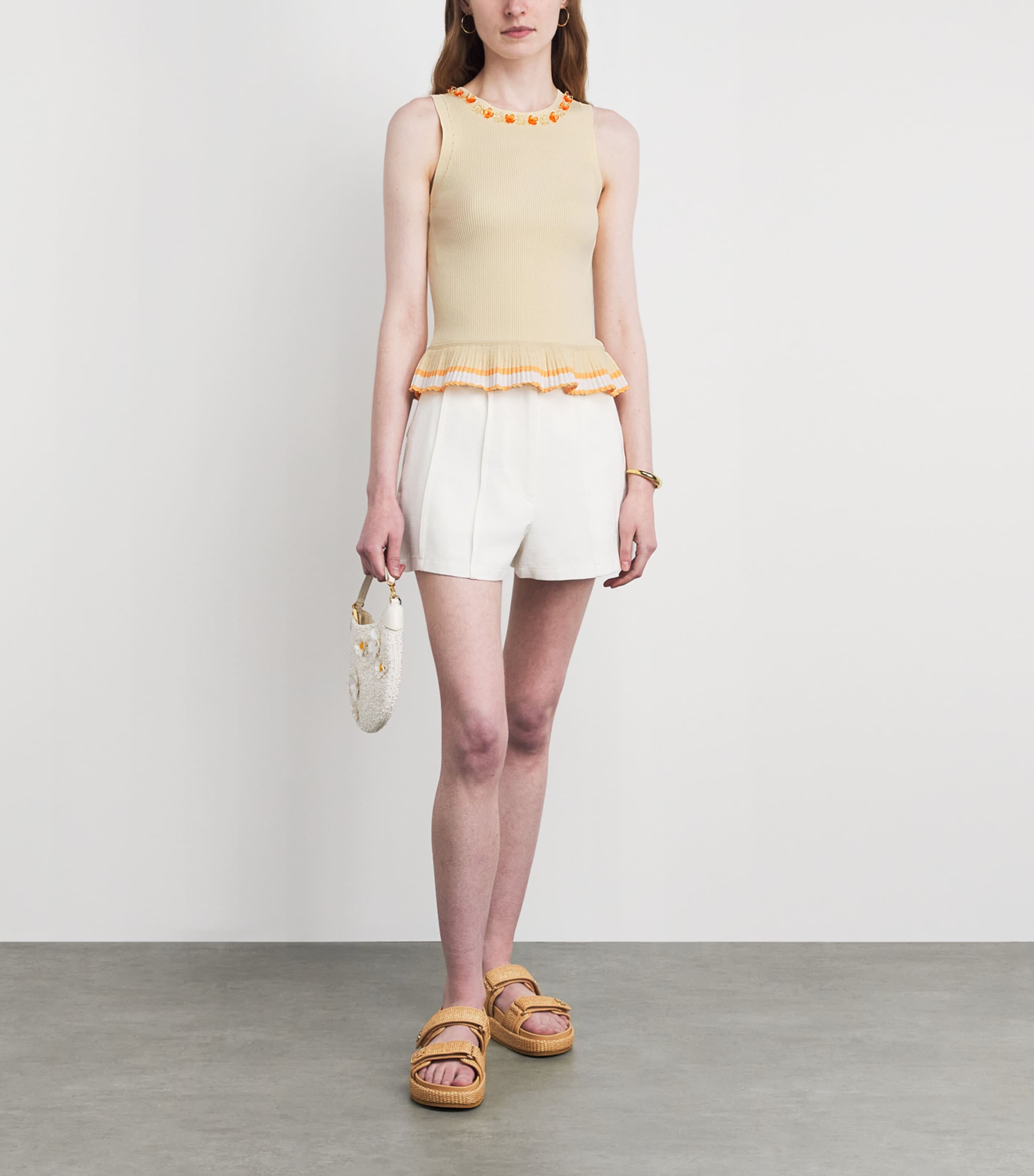 Claudie Pierlot Womens Embellished Tank Top Vanilla Image 2