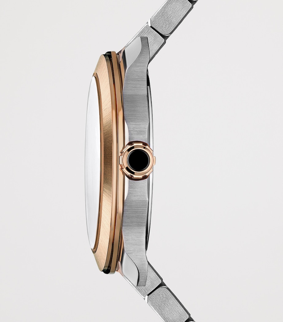 Stainless Steel and Rose Gold Octo Roma Watch 41mm BLUE Image 6