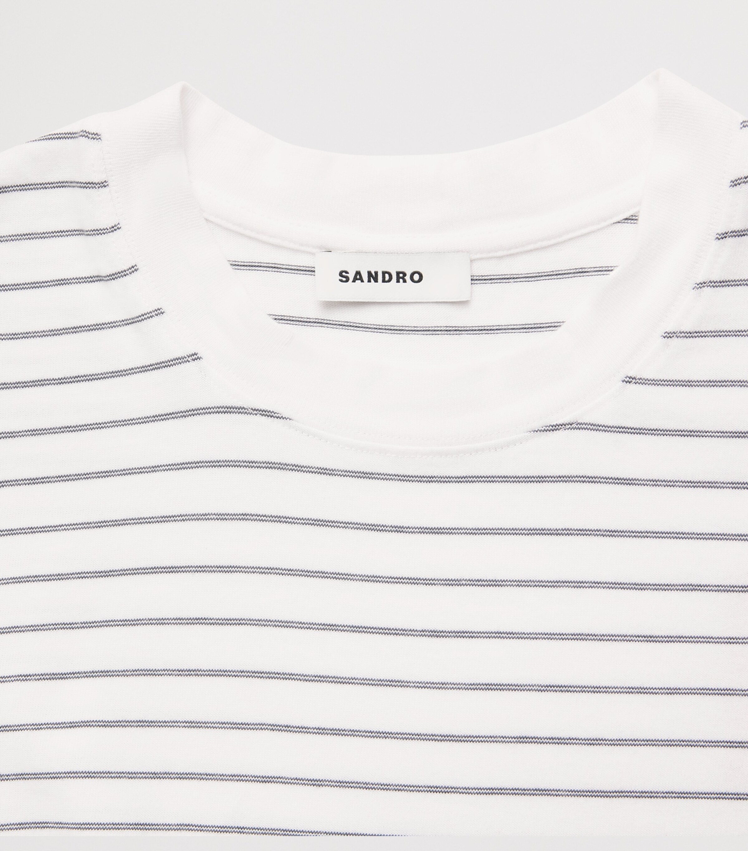 Sandro Paris Mens Cotton Sailor T-Shirt White / Black Image 6
