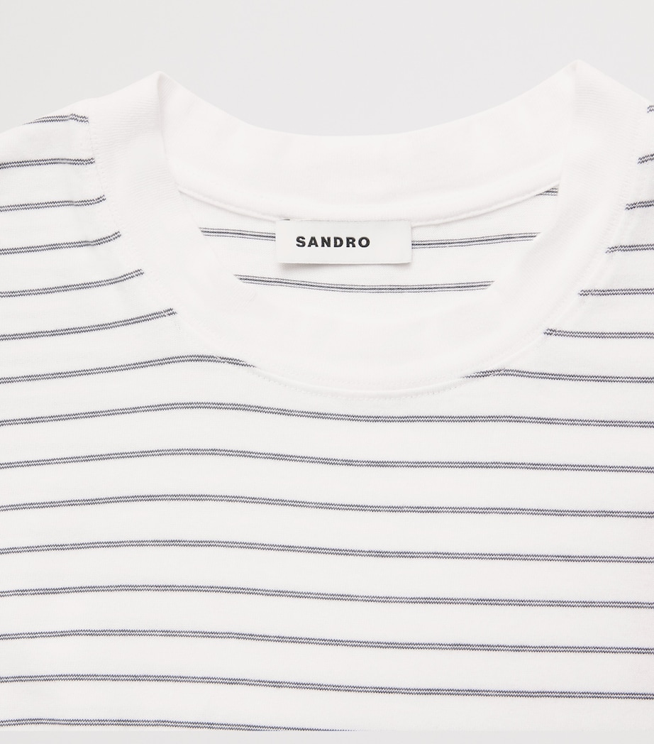 Sandro Paris Mens Cotton Sailor T-Shirt White / Black Image 6