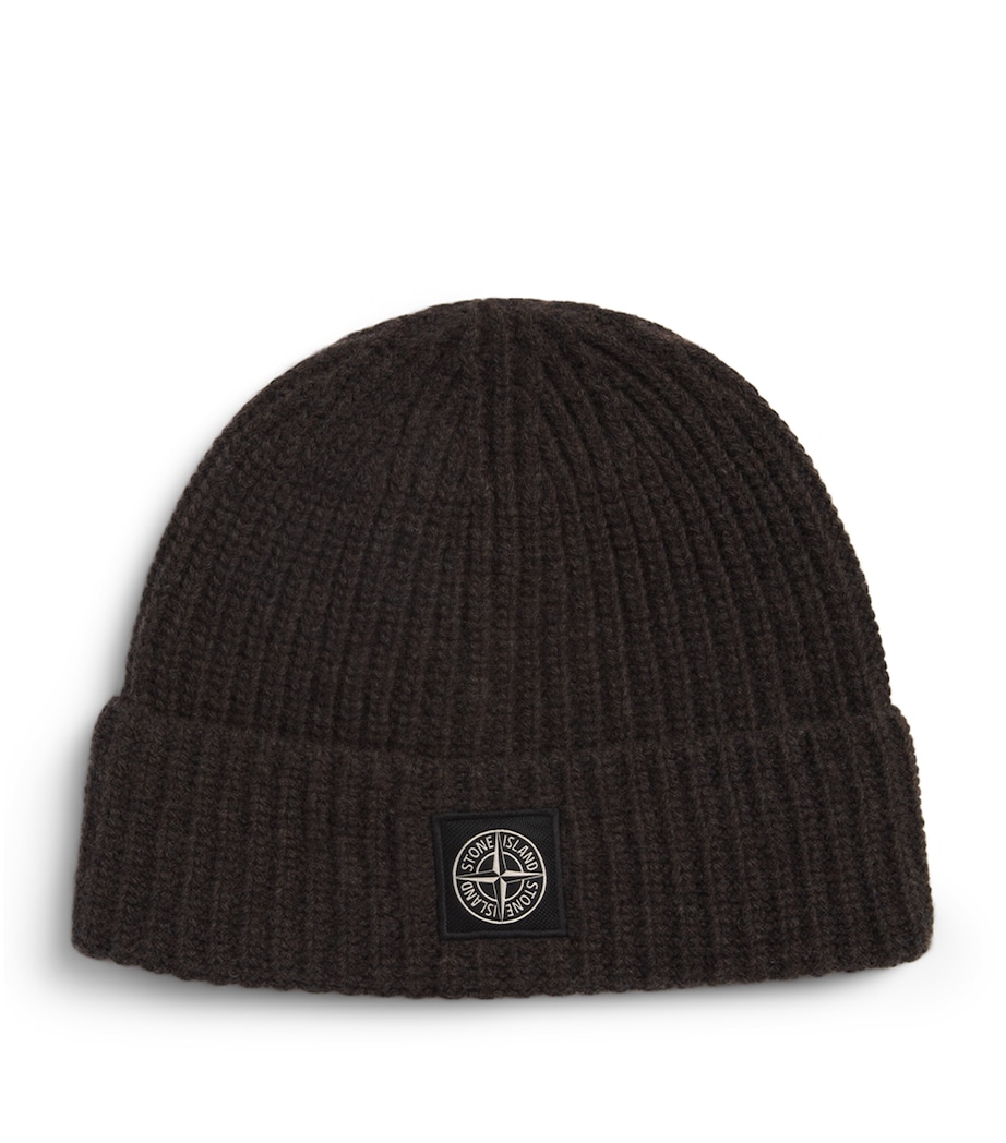 Stone Island Virgin Wool Logo Beanie Image 1