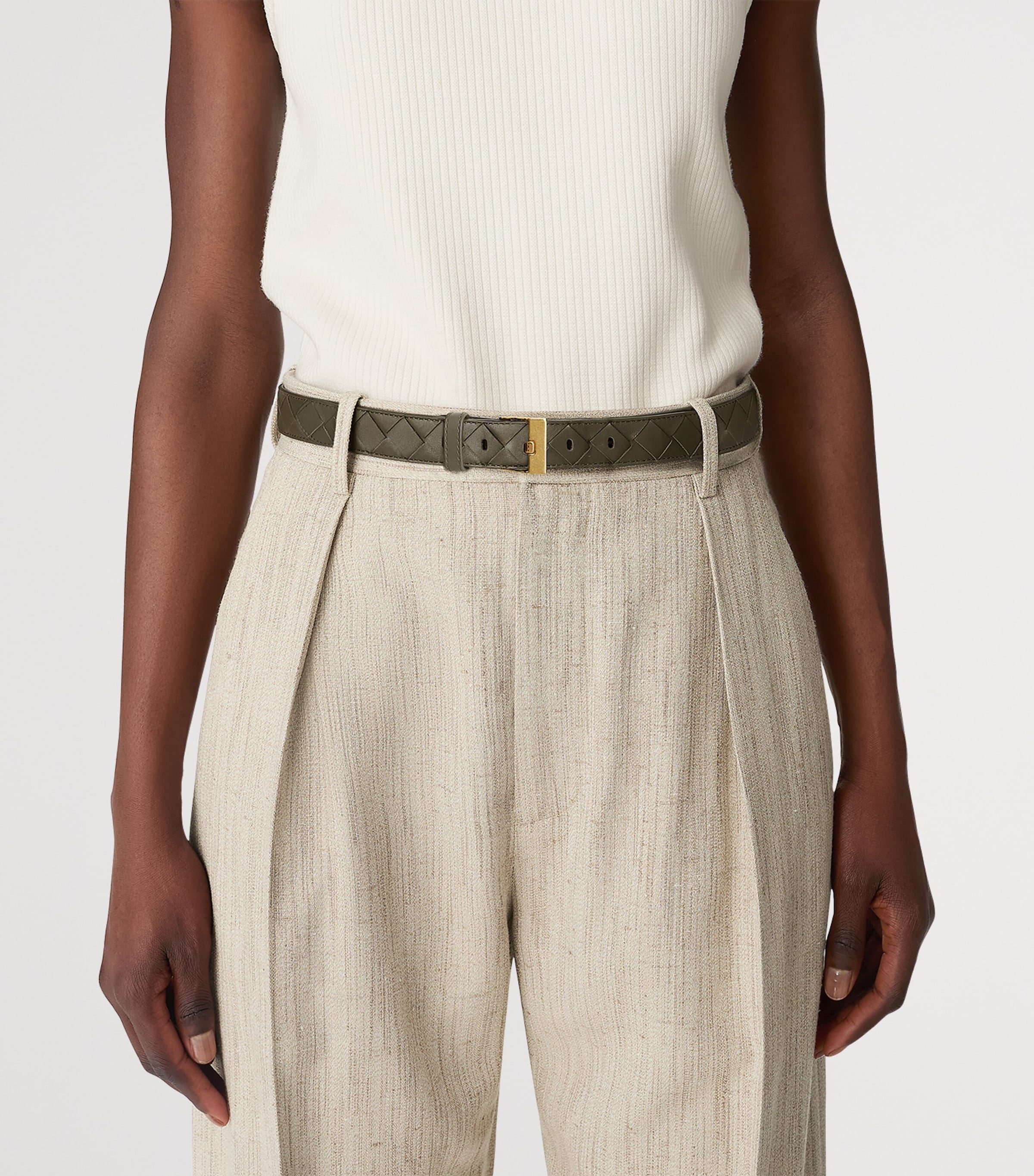 Leather Intreccio Watch Belt 3230 Image 2