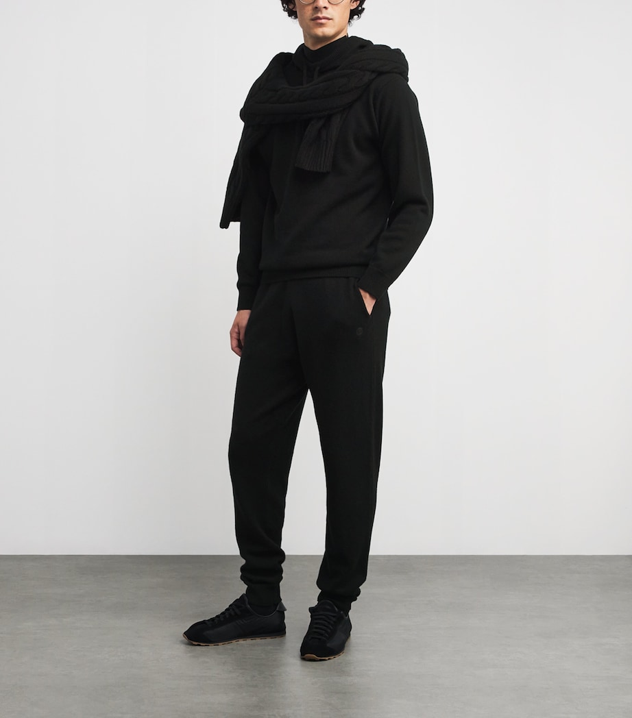Harrods Mens Cashmere Sweatpants Black Image 2