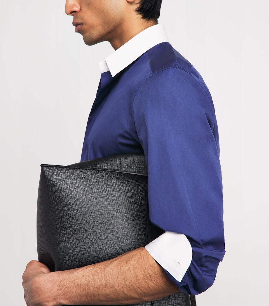 TOM FORD Mens Cotton Contrast Collar and Cuffs Shirt Ubu Image 3