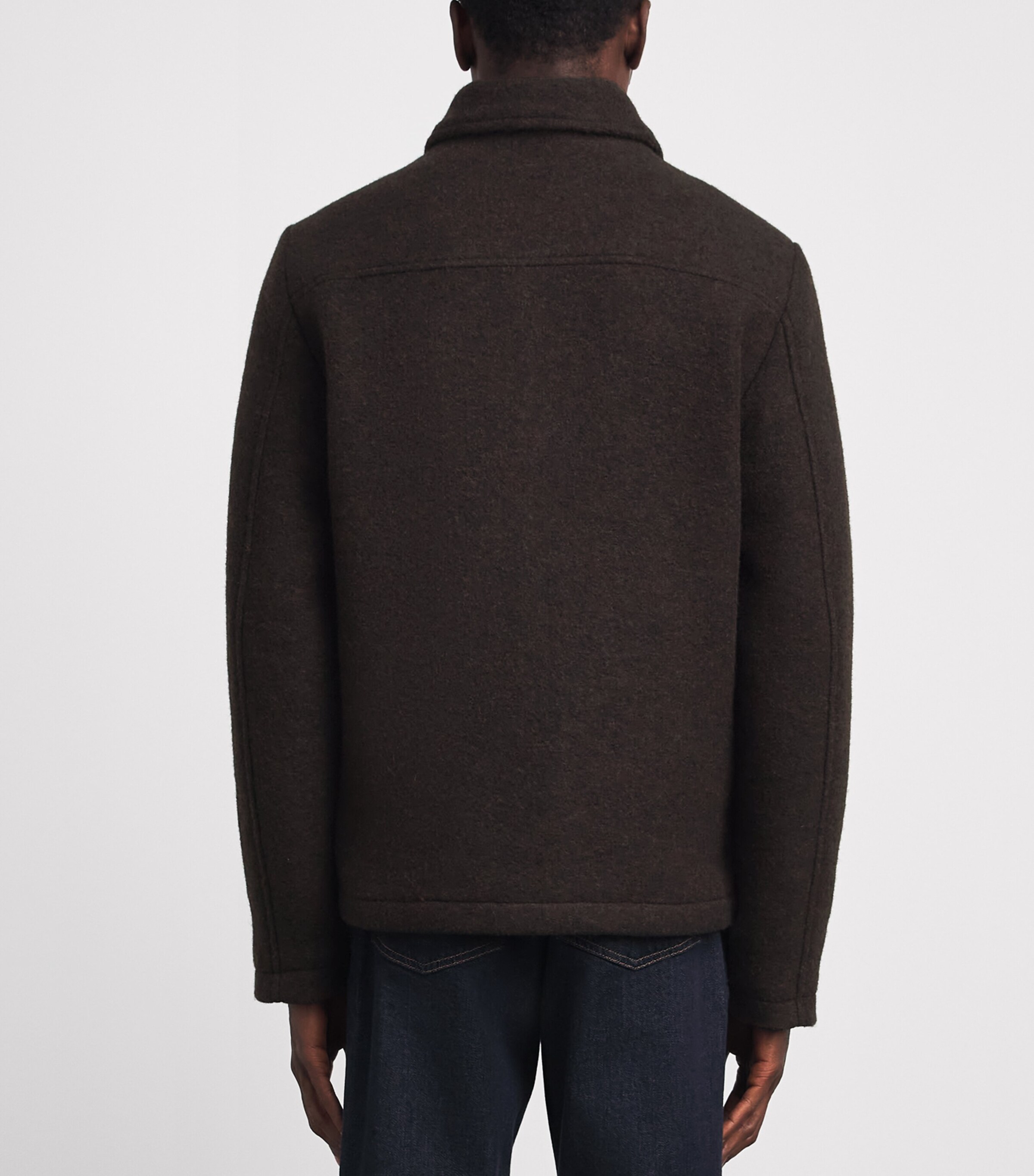 NN.07 Mens Wool-Blend Gael Overshirt Dusky Port Image 5