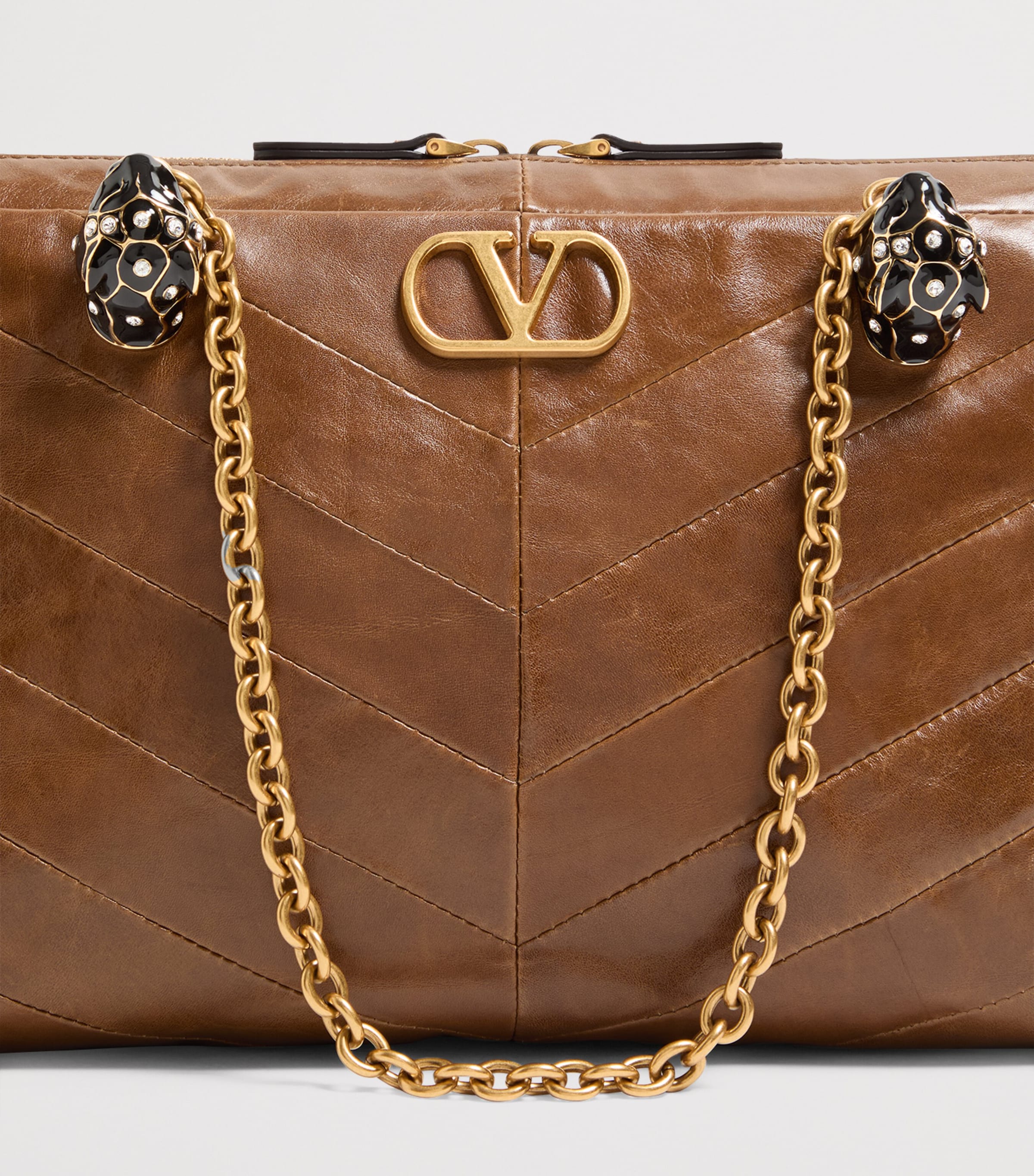 Valentino Garavani Brown Lambskin Panthea Tote Bag | Harrods US